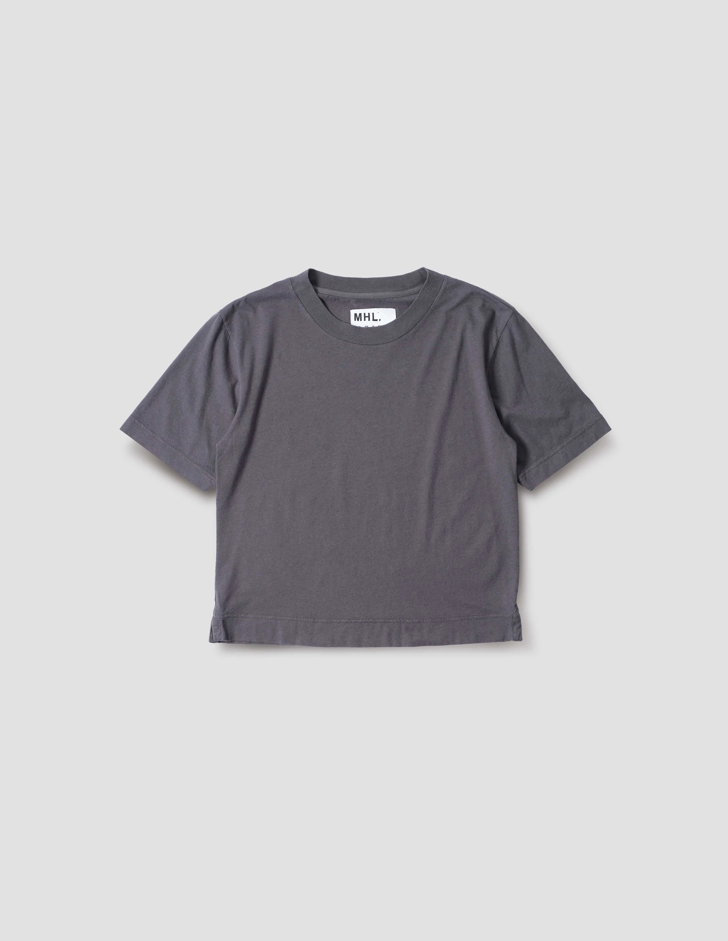 MHL. SIMPLE T SHIRT | ORGANIC COTTON LINEN JERSEY | SLATE BLUE sold by Margaret Howell product image thumbnail 4
