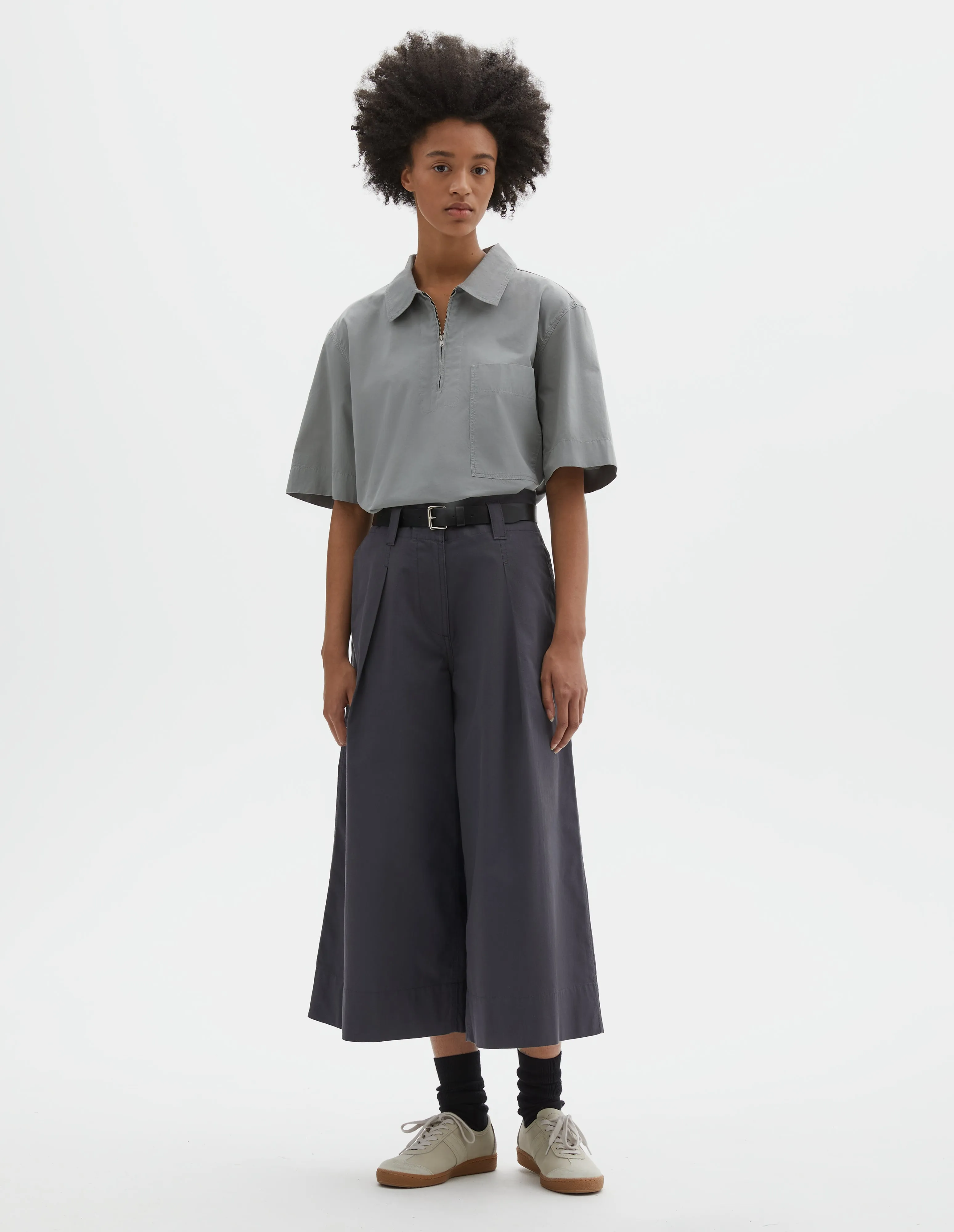MHL. WIDE LEG CULOTTES | LIGHT COTTON PLAINWEAVE | LEAD sold by Margaret Howell