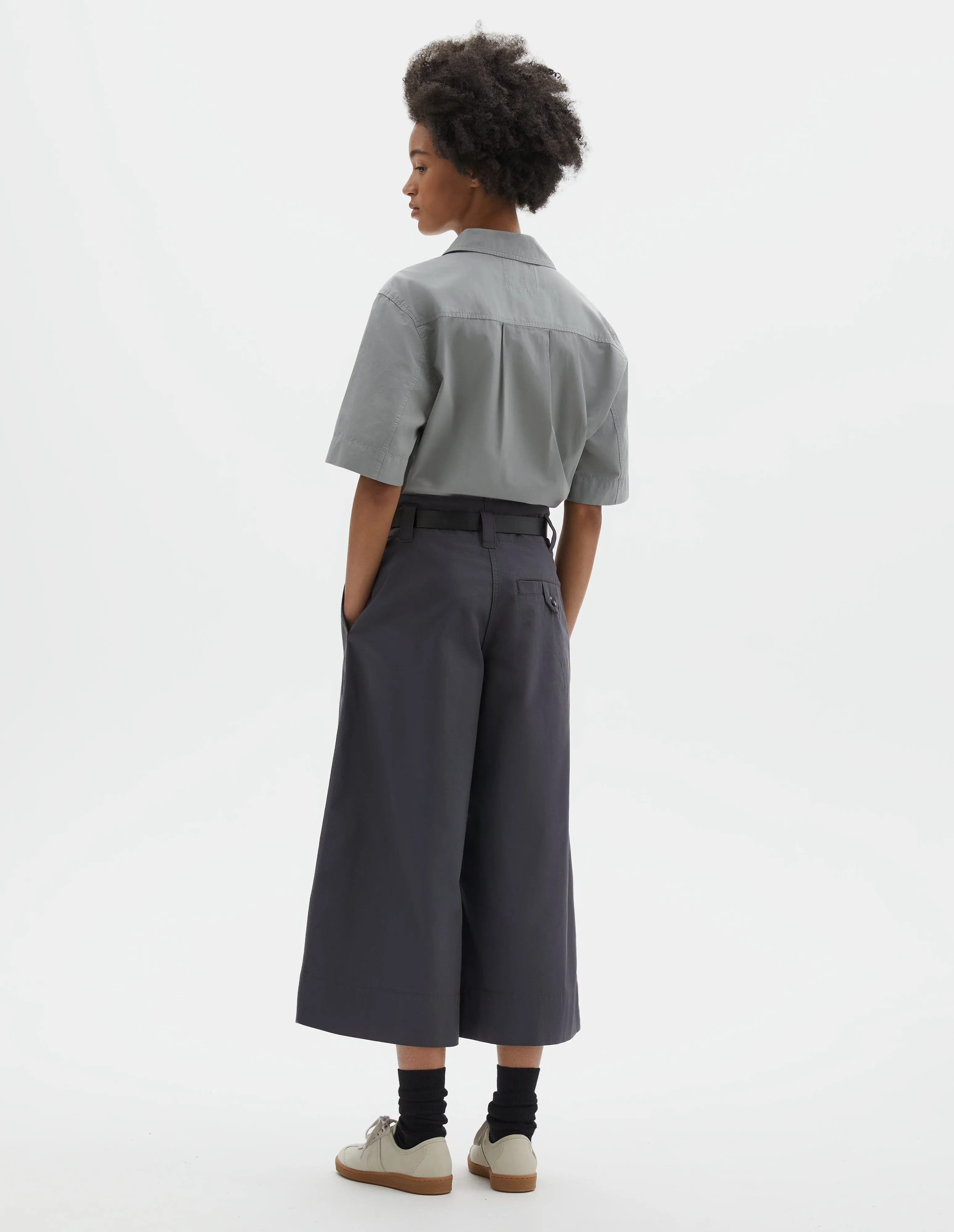 MHL. WIDE LEG CULOTTES | LIGHT COTTON PLAINWEAVE | LEAD sold by Margaret Howell product image thumbnail 2