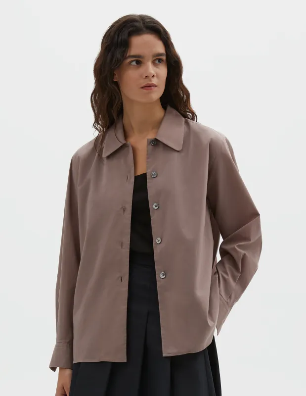 CURVE COLLAR SHIRT | WASHED COTTON | MINERAL made by Margaret Howell