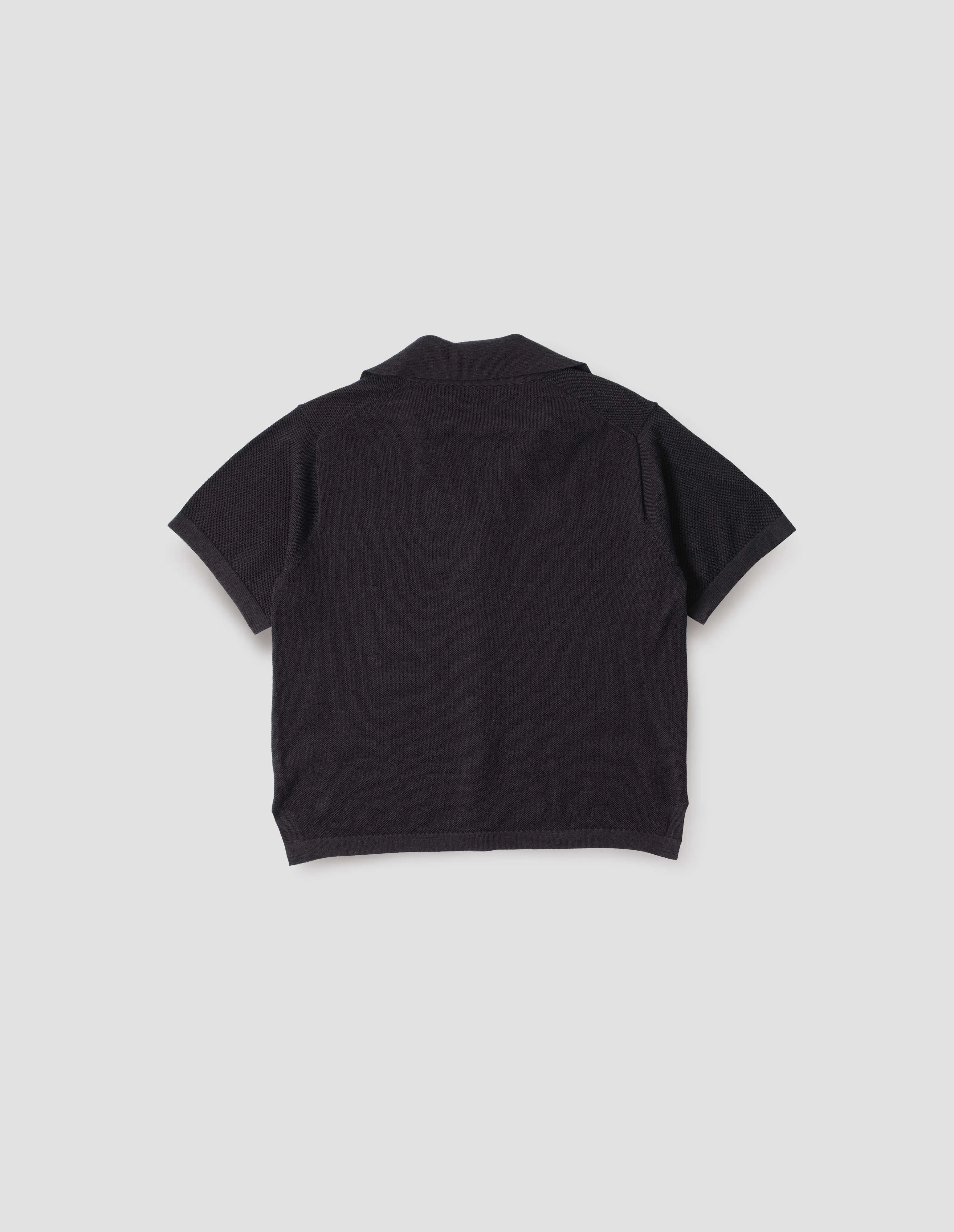 KNITTED SHORT SLEEVE SHIRT | LIGHT COTTON CASHMERE | BLACK sold by Margaret Howell product image thumbnail 5