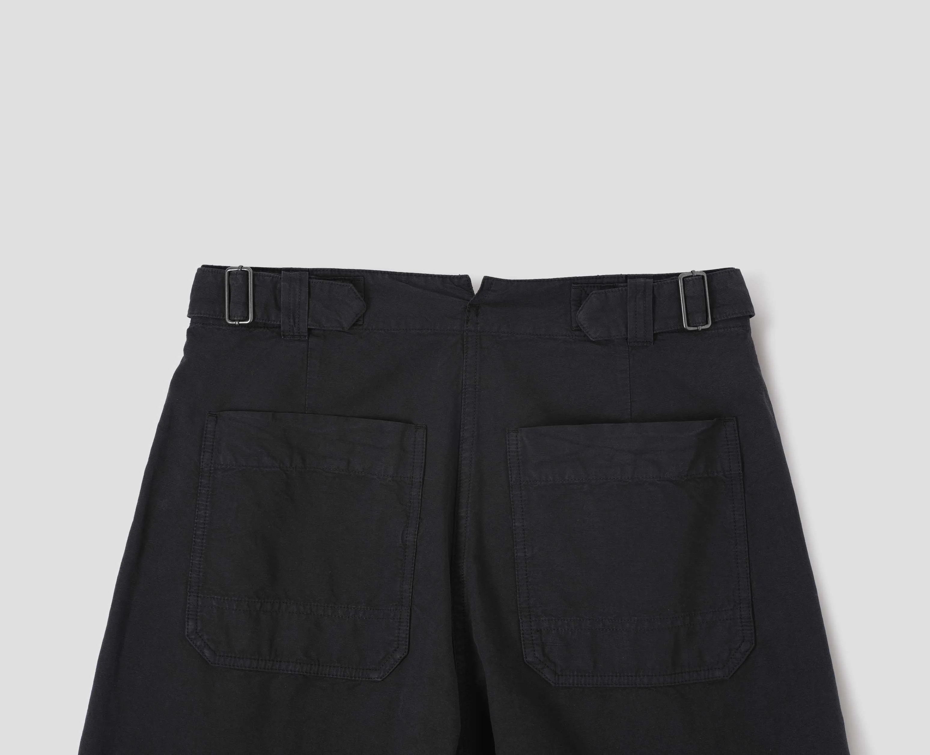 MHL. BARREL LEG TROUSERS | DRY COTTON LINEN | BLACK sold by Margaret Howell product image thumbnail 4