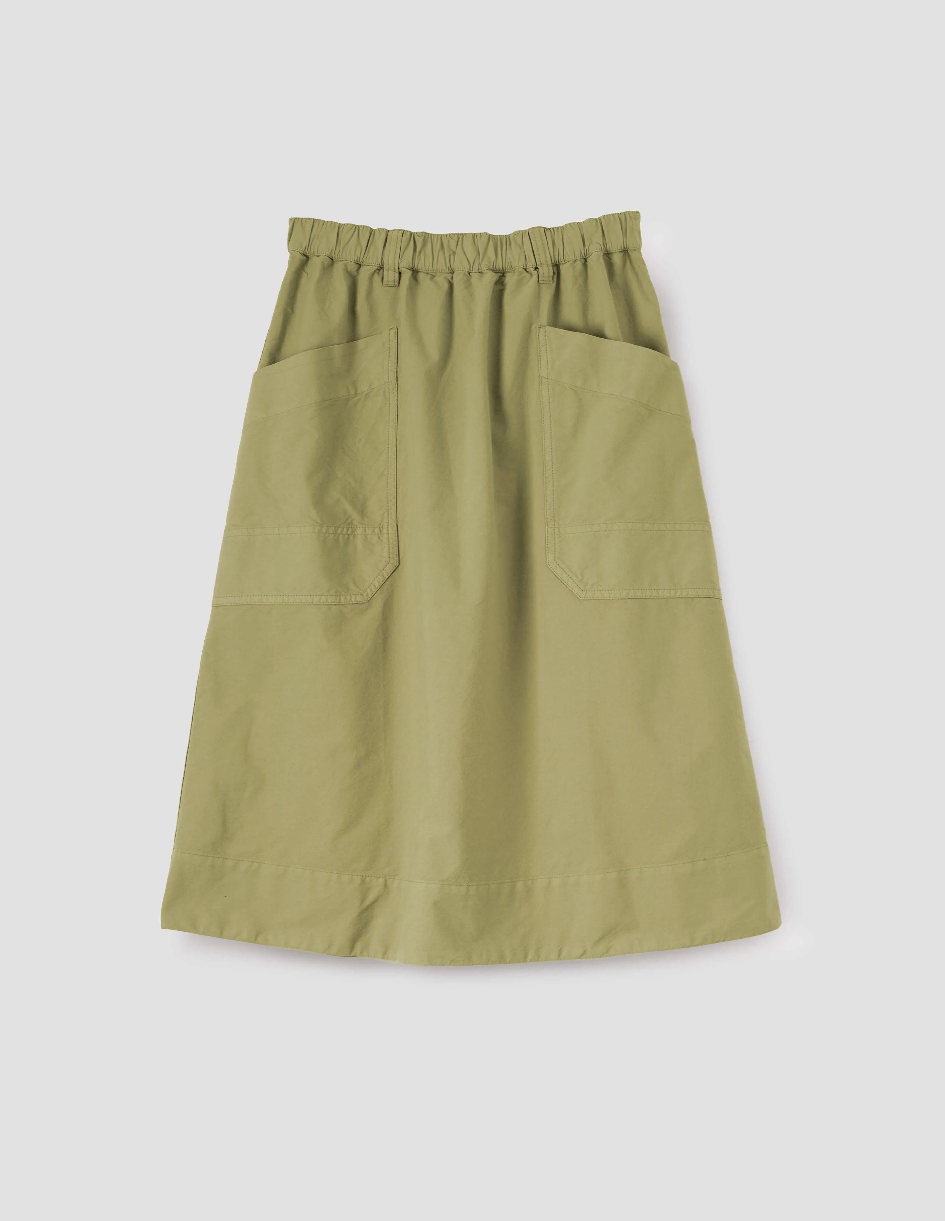 MHL. PATCH POCKET SKIRT | COTTON CANVAS SHIRTING | PALE GREEN sold by Margaret Howell product image thumbnail 3