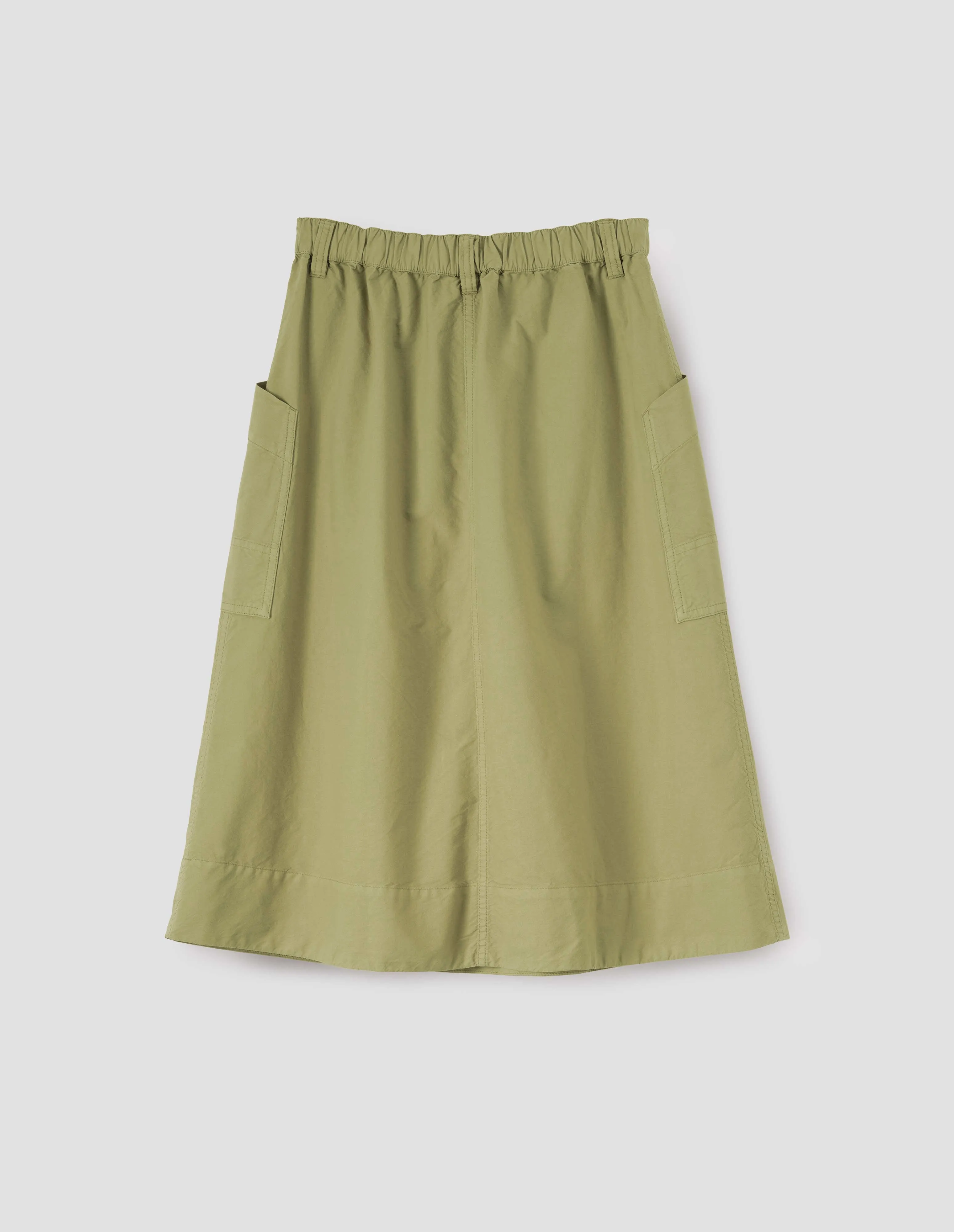 MHL. PATCH POCKET SKIRT | COTTON CANVAS SHIRTING | PALE GREEN sold by Margaret Howell product image thumbnail 4