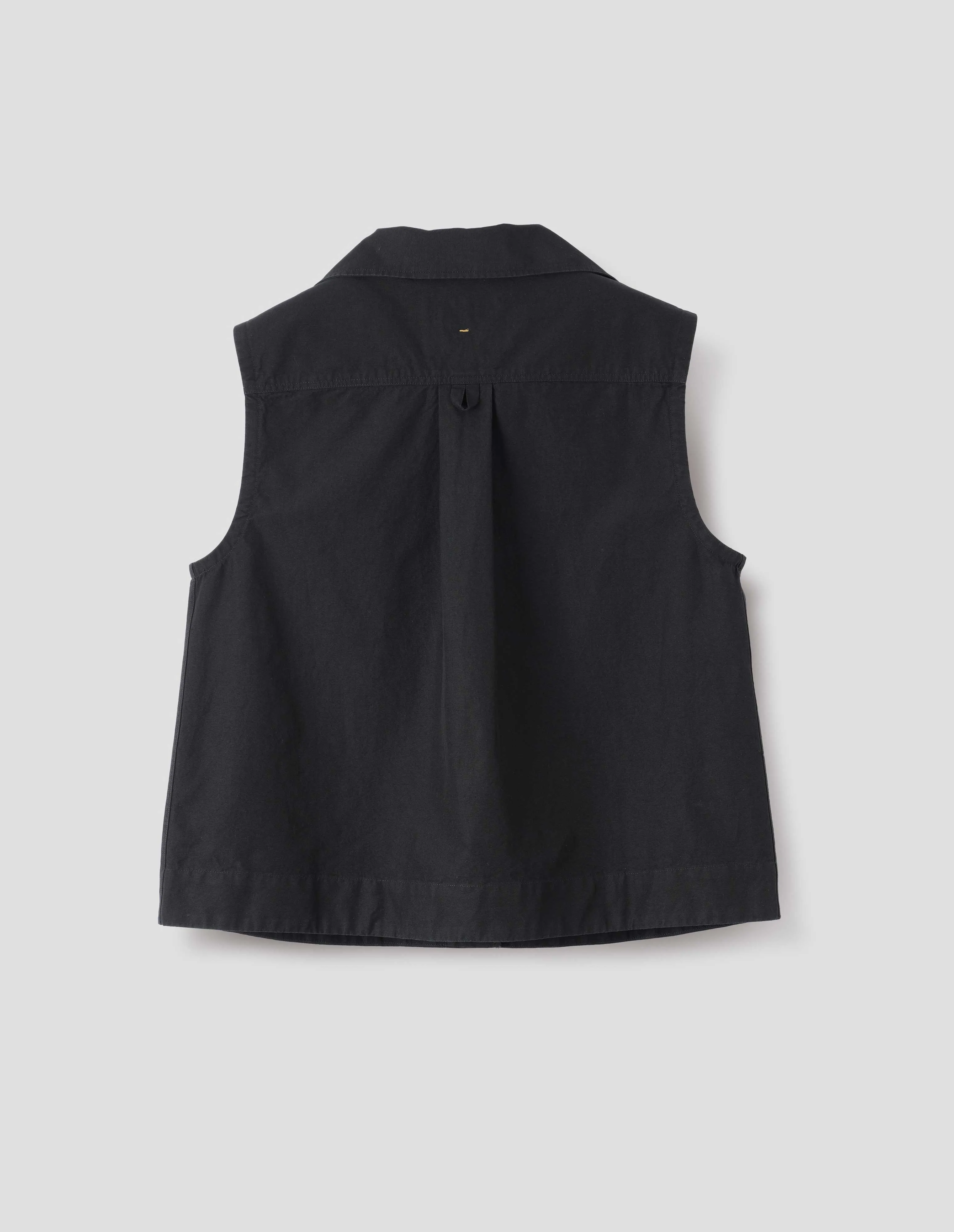 MHL. SLEEVELESS SAILOR SHIRT | DENIM PLAINWEAVE | BLACK sold by Margaret Howell product image thumbnail 5