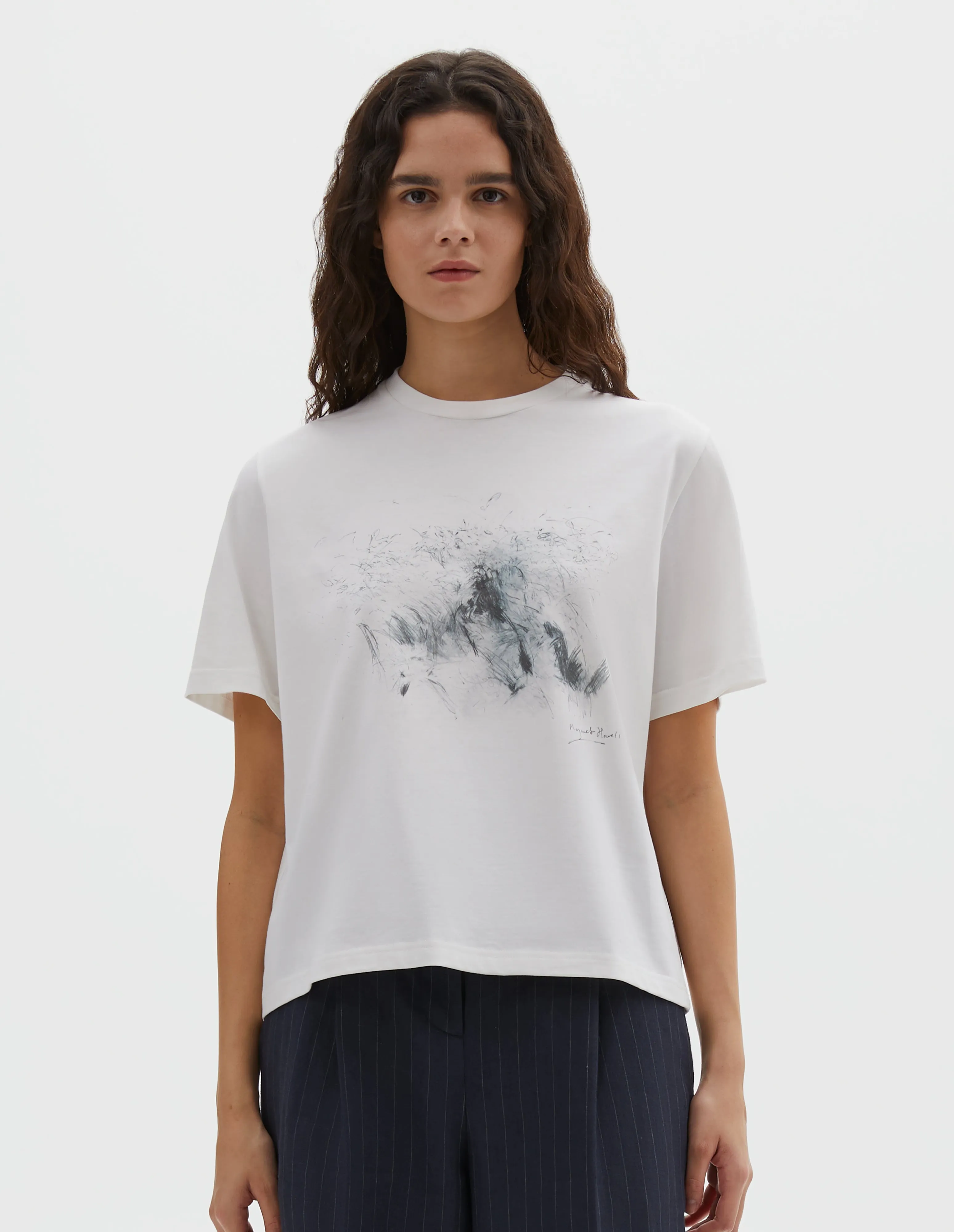 GRASSES T SHIRT | COTTON JERSEY | WHITE sold by Margaret Howell