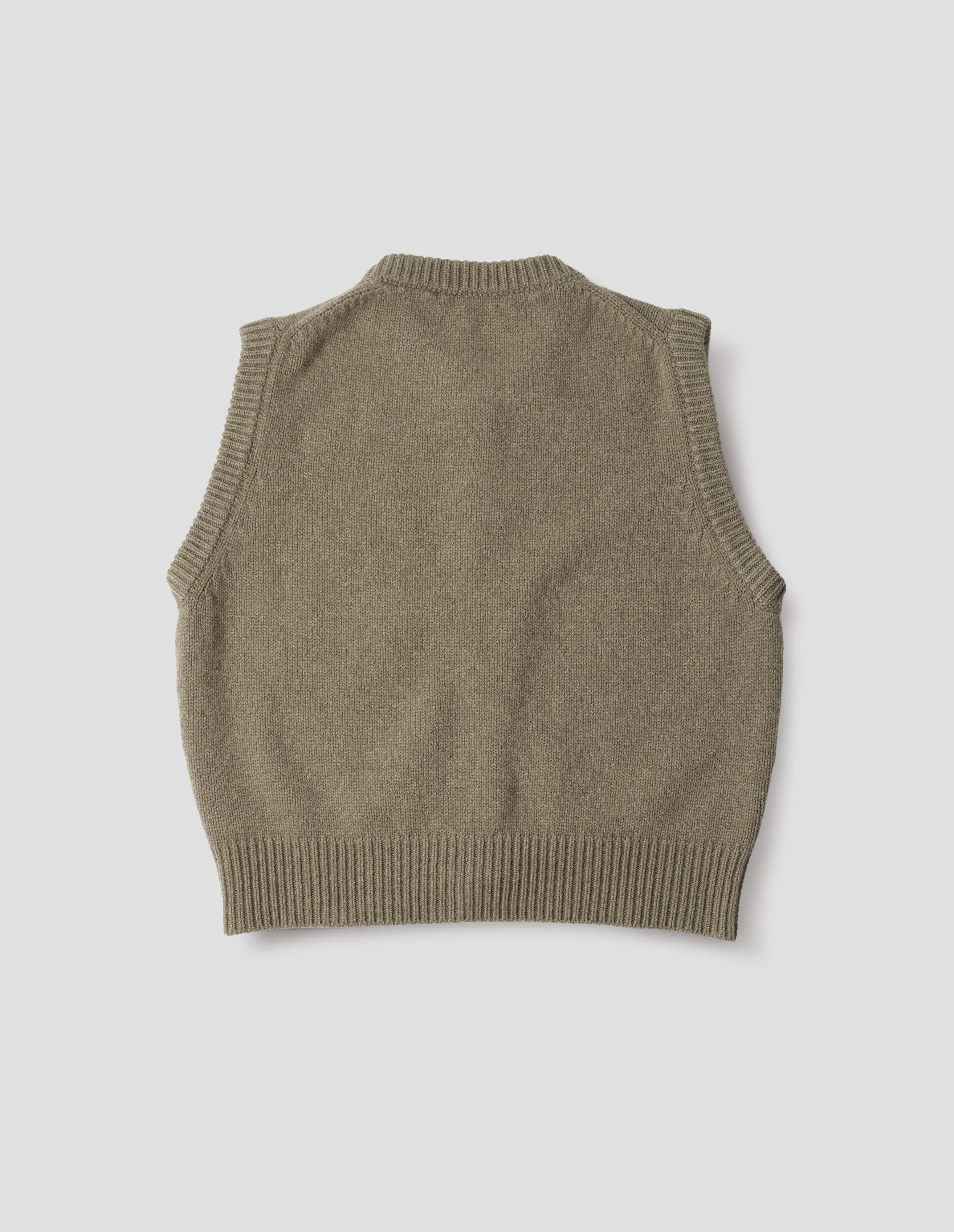 KNITTED GILET | MERINO CASHMERE | LICHEN sold by Margaret Howell product image thumbnail 5