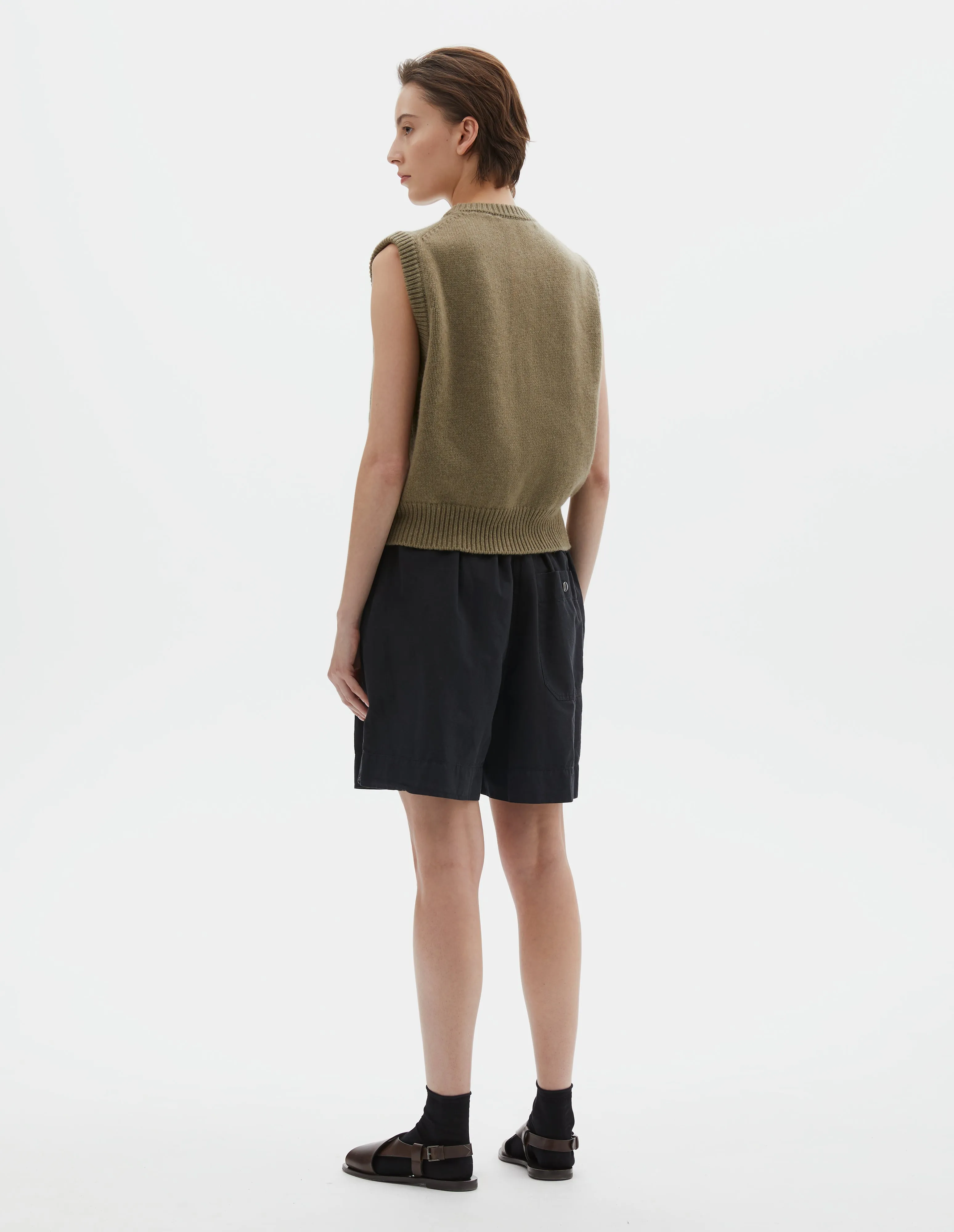 KNITTED GILET | MERINO CASHMERE | LICHEN sold by Margaret Howell product image thumbnail 3