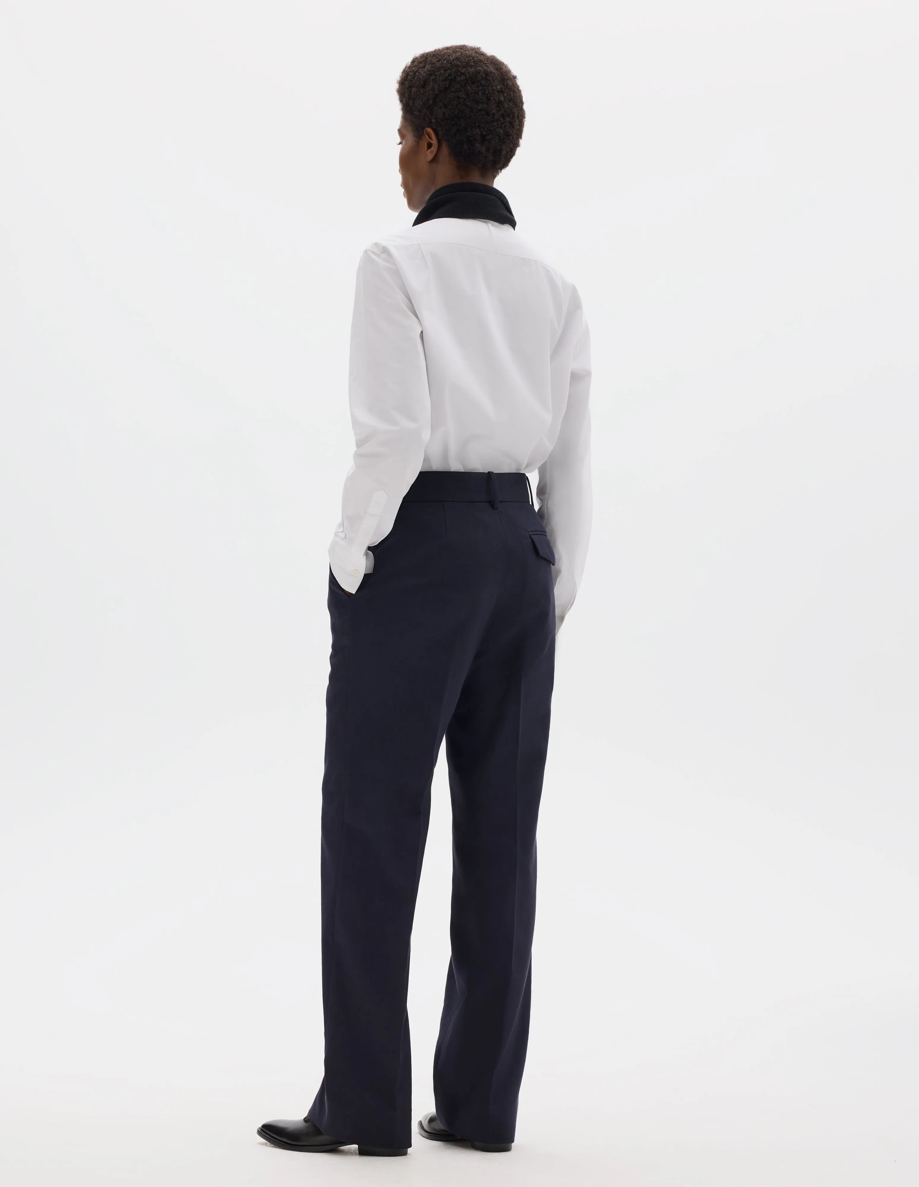 UNIFORM TROUSERS | COTTON LINEN TWILL | MIDNIGHT sold by Margaret Howell product image thumbnail 2