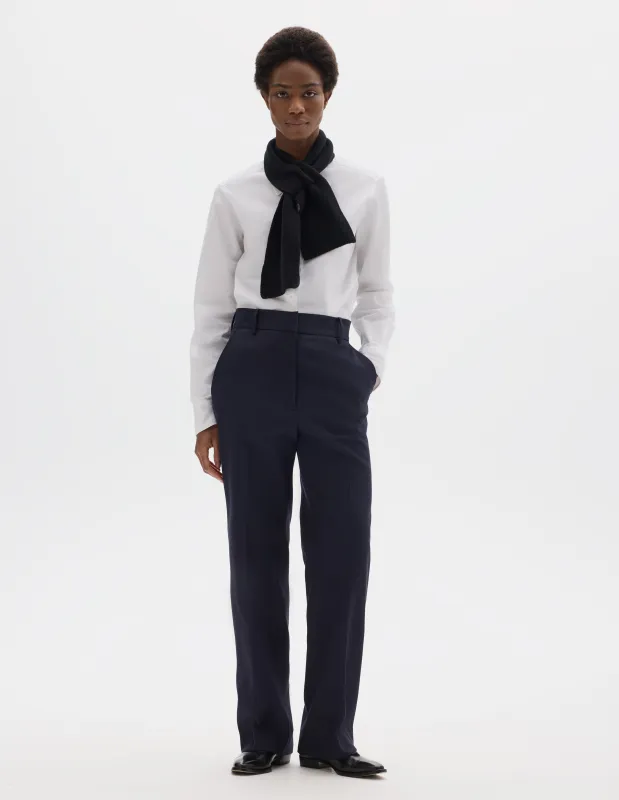 UNIFORM TROUSERS | COTTON LINEN TWILL | MIDNIGHT made by Margaret Howell