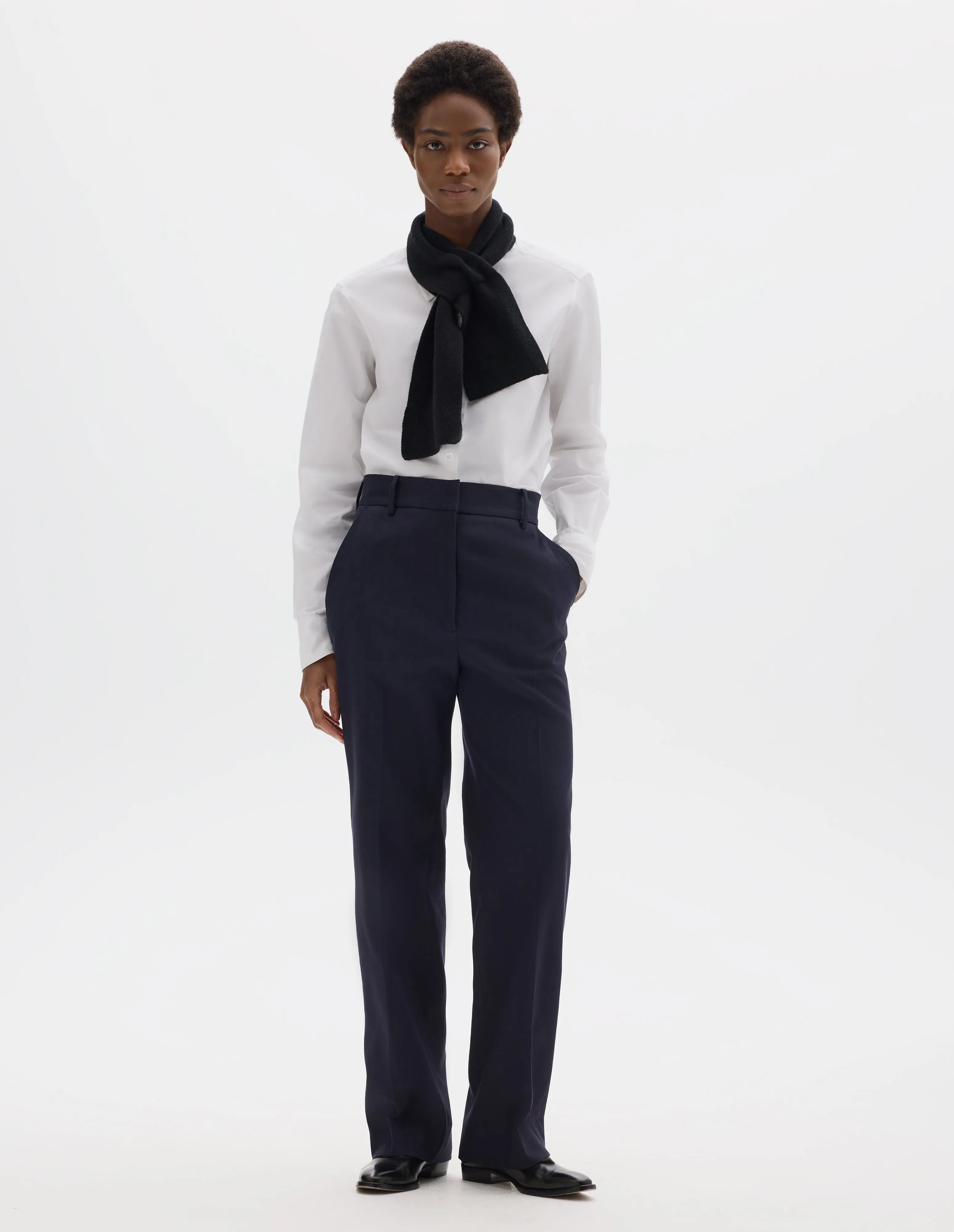 UNIFORM TROUSERS | COTTON LINEN TWILL | MIDNIGHT sold by Margaret Howell