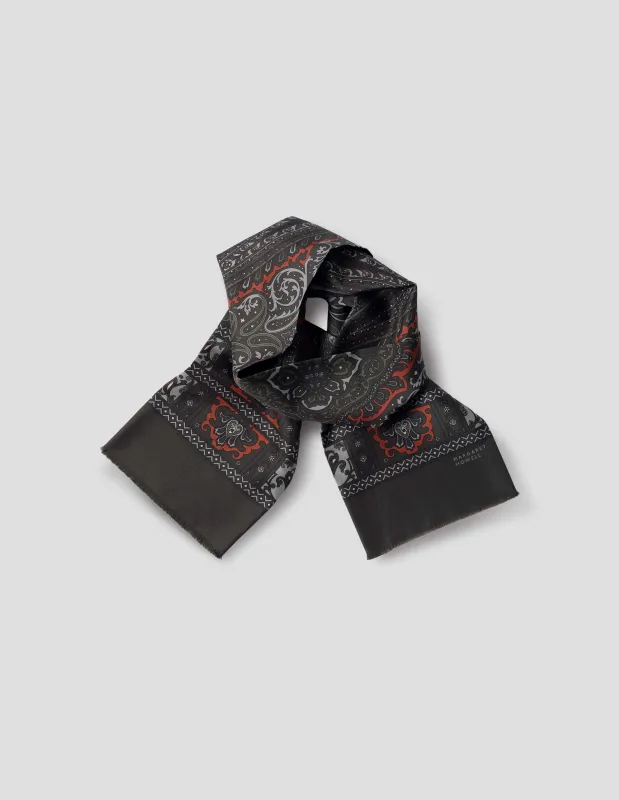 PAISLEY SCARF | SILK | SOFT BLUE / BURNT ORANGE made by Margaret Howell