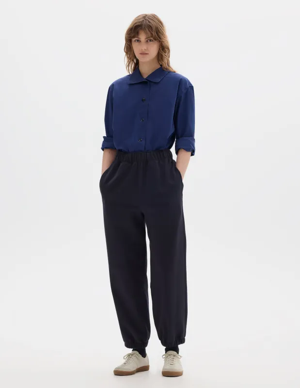 MHL. TRACK JOGGERS | LIGHTWEIGHT LOOPBACK | MIDNIGHT made by Margaret Howell