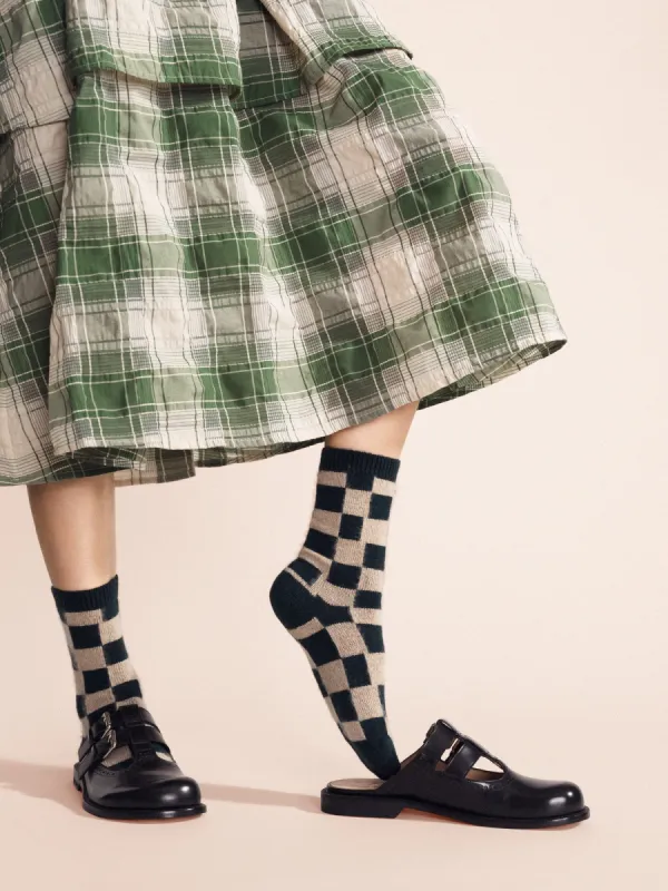 Dash Checkered Cashmere Crew sold by Hansel From Basel