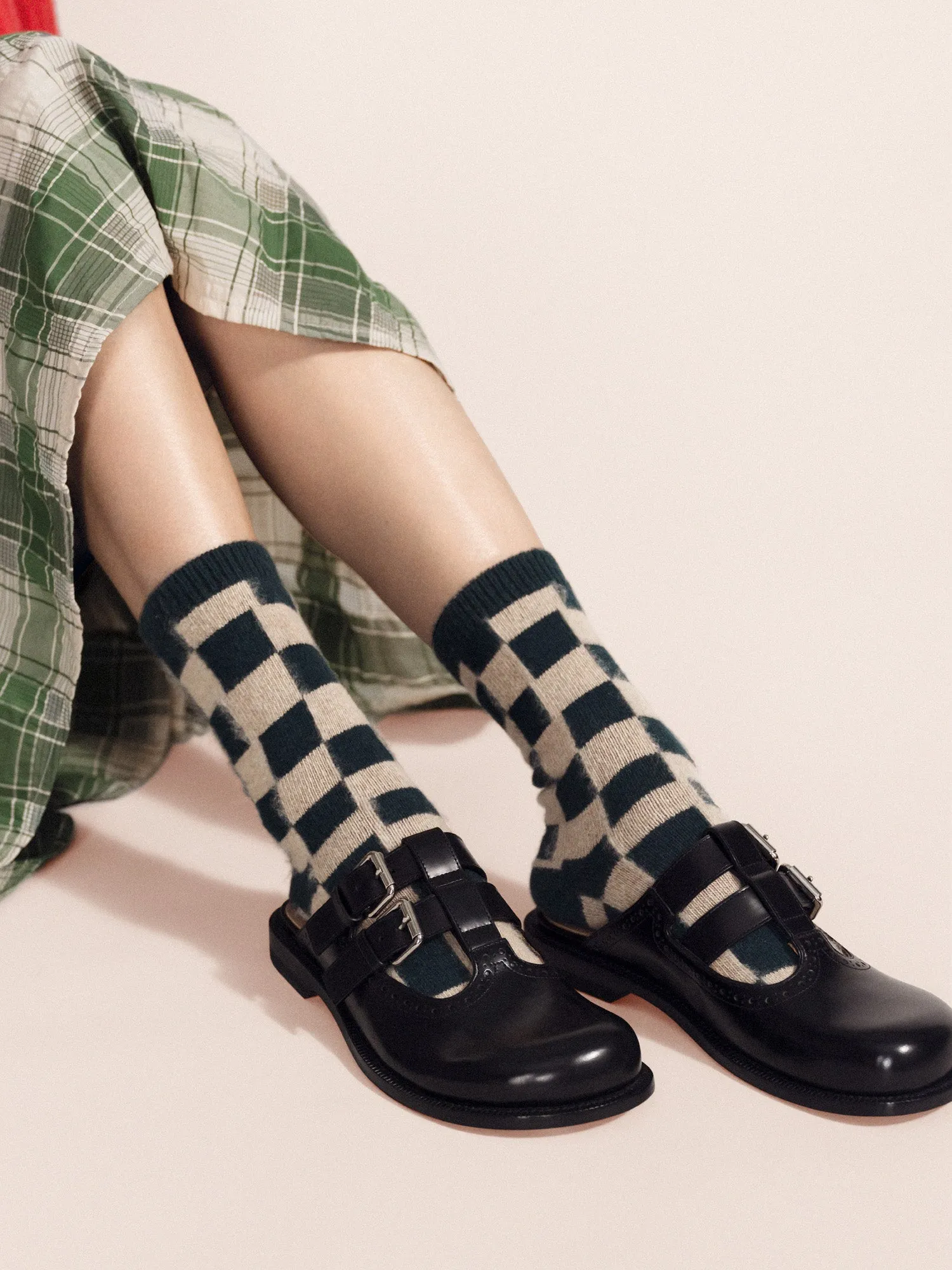 Dash Checkered Cashmere Crew sold by Hansel From Basel product image thumbnail 2