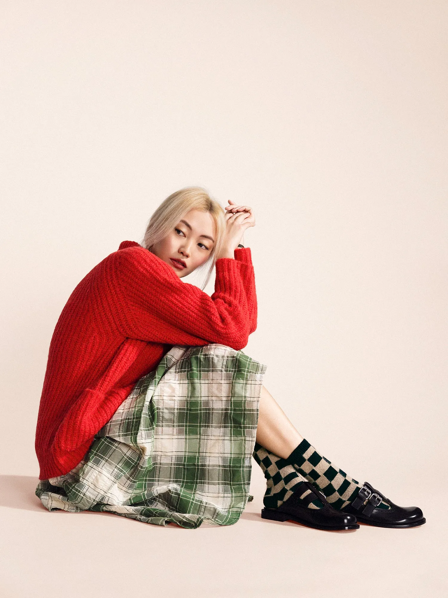 Dash Checkered Cashmere Crew sold by Hansel From Basel product image thumbnail 3