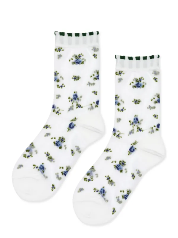 Ashley Floral Sheer Crew sold by Hansel From Basel