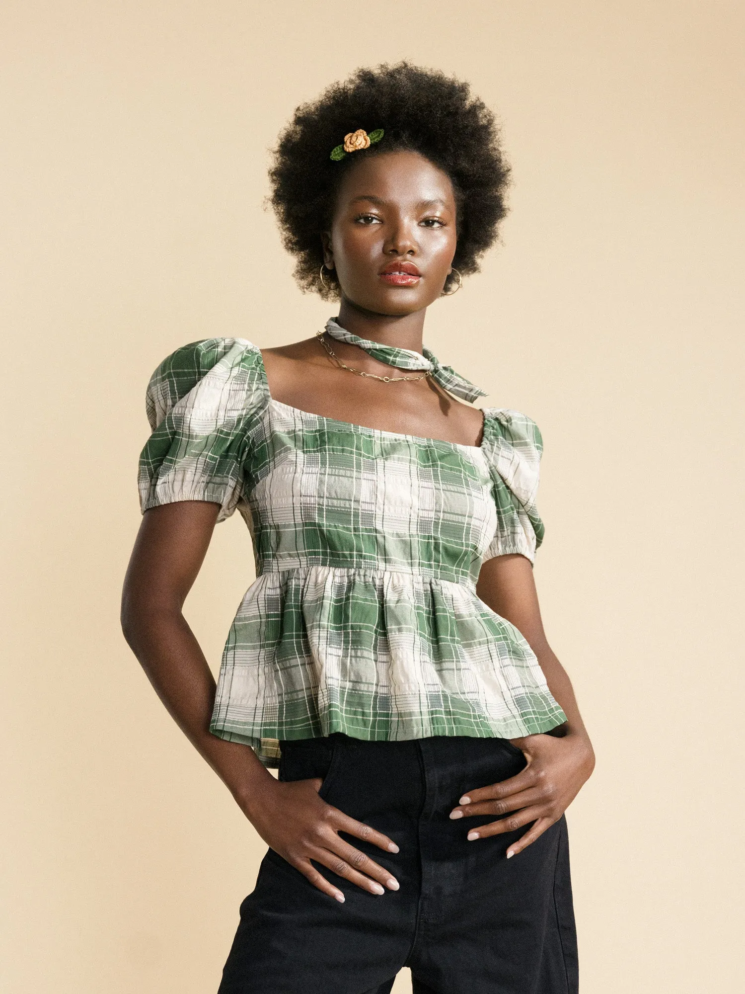 Monet Plaid Top sold by Hansel From Basel