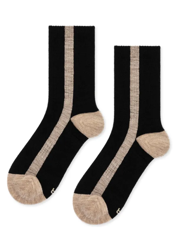 Tuxedo Stripe Athletic Wool Crew sold by Hansel From Basel