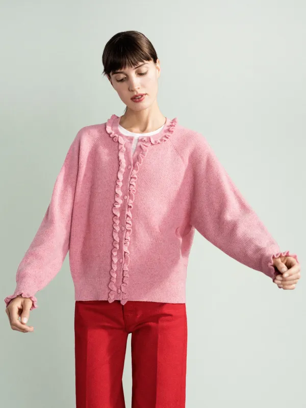 Cashmere Wilder Ruffle Cardigan sold by Hansel From Basel