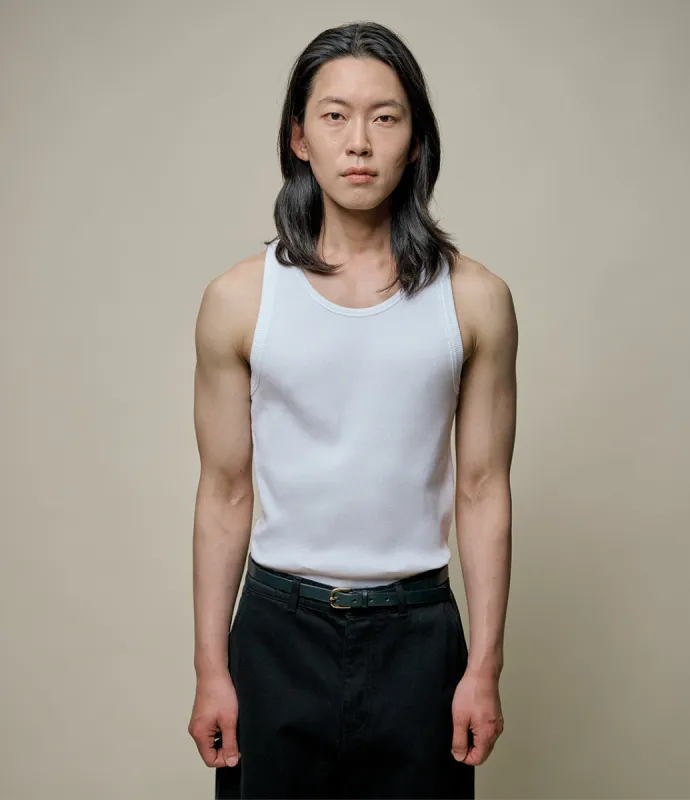 Iconic Ribbed Cotton Tank Top made by Merz B. Schwanen