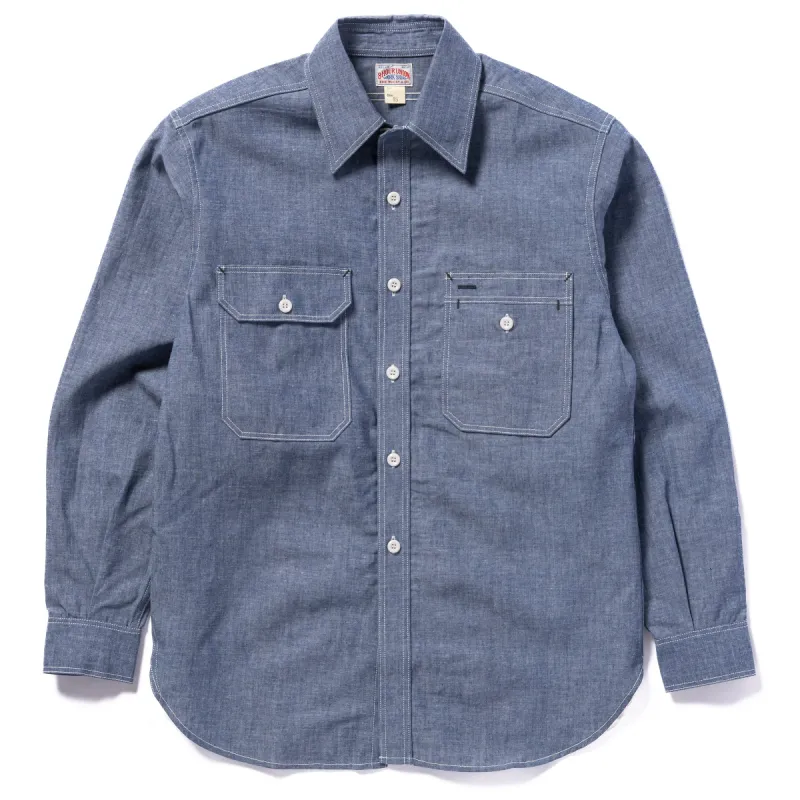 8HU CHAMBRAY SERVICEMAN SHIRT sold by The Real McCoy's