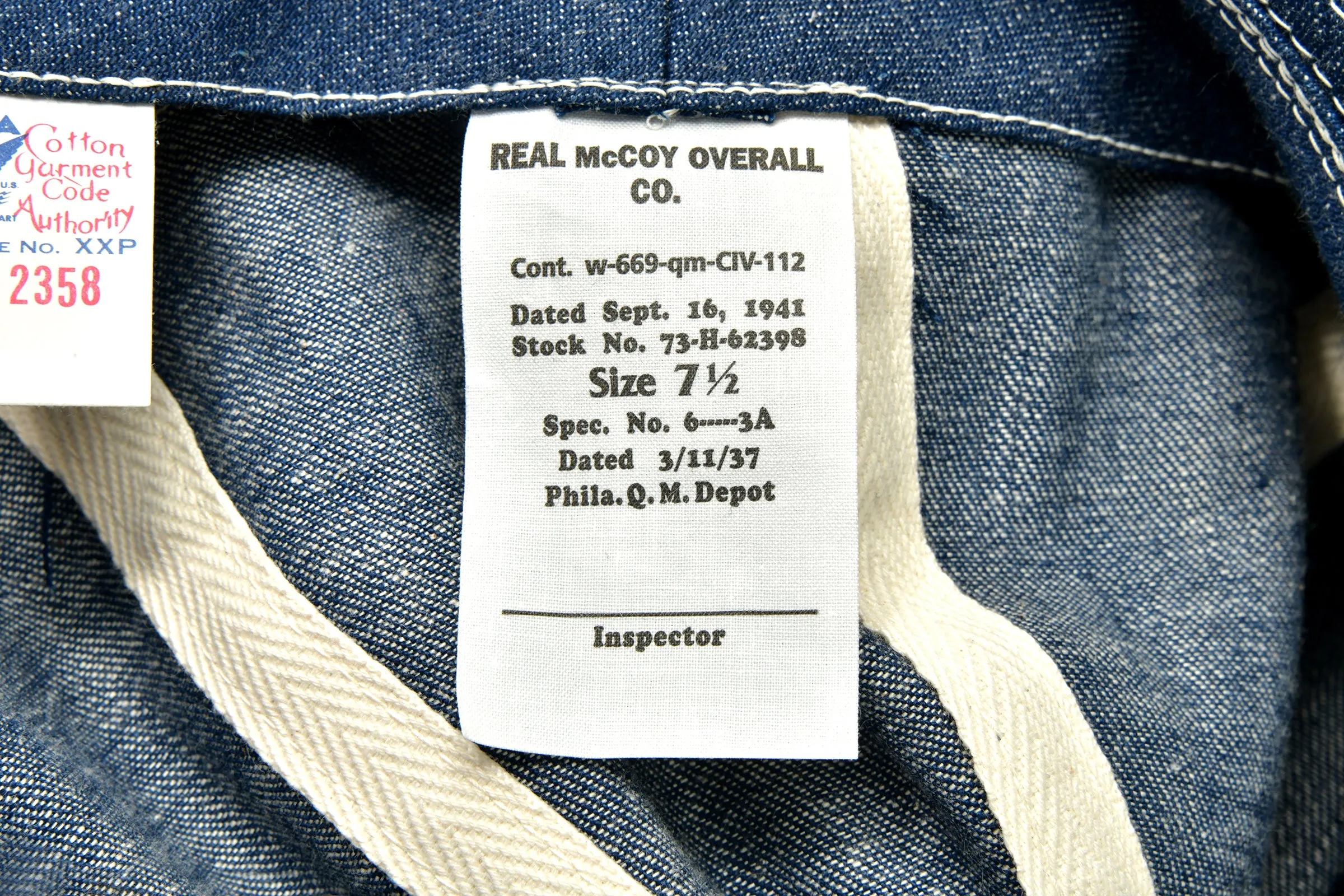 HAT, WORKING, DENIM, BLUE sold by The Real McCoy's product image thumbnail 4