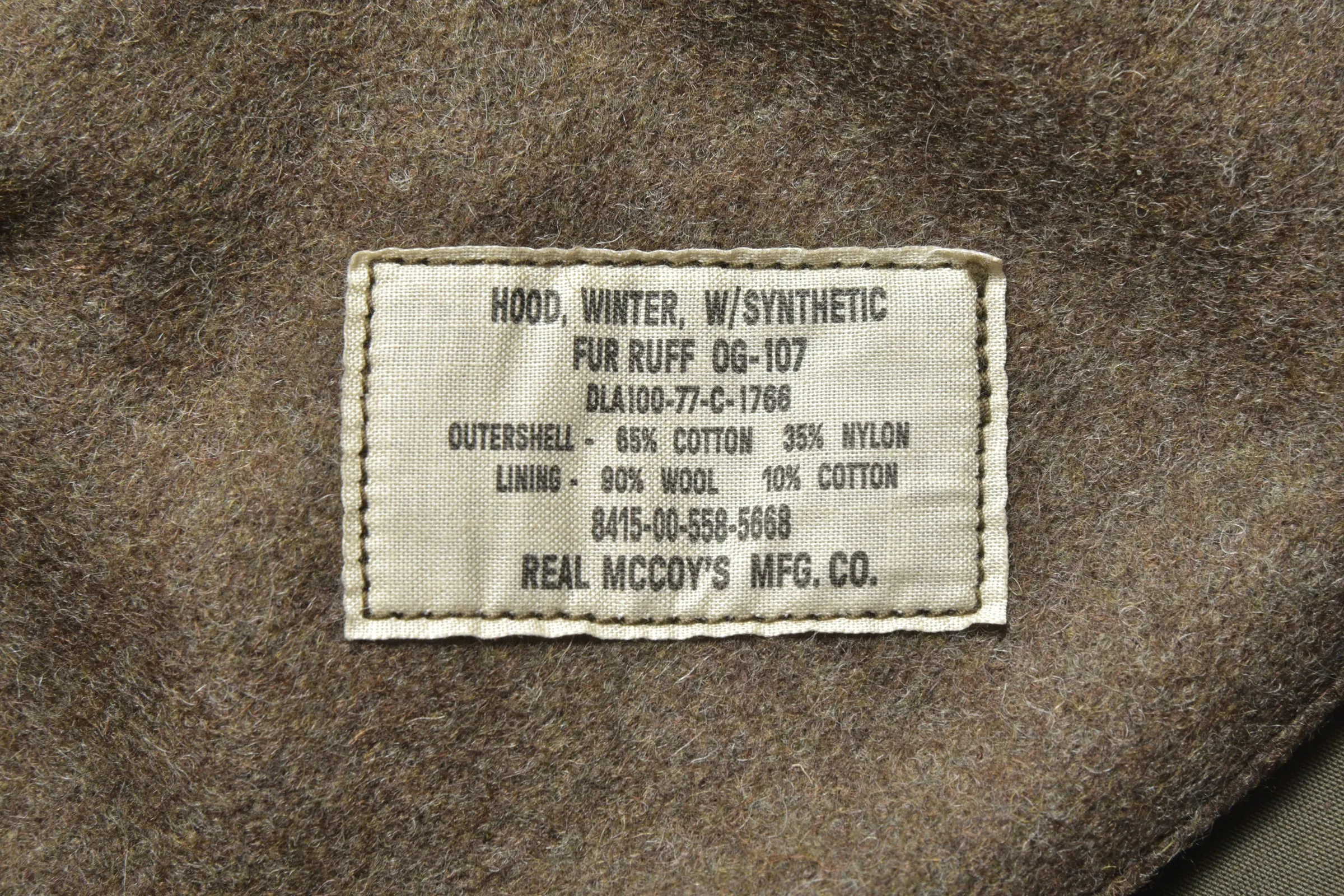 HOOD, WINTER, W/ SYNTHETIC FUR RUFF sold by The Real McCoy's product image thumbnail 5