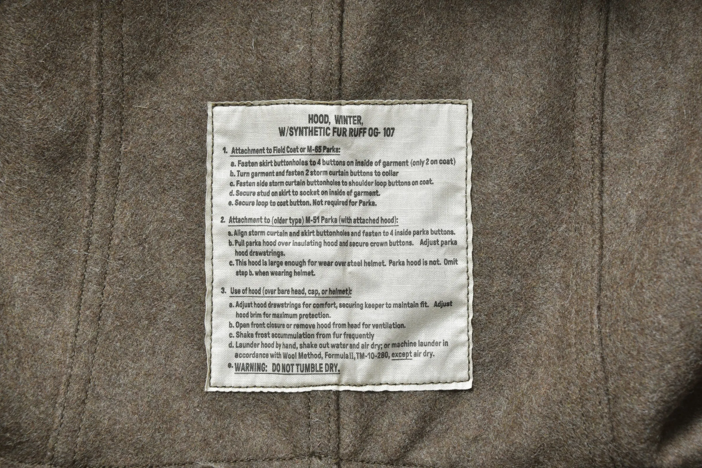 HOOD, WINTER, W/ SYNTHETIC FUR RUFF sold by The Real McCoy's product image thumbnail 4