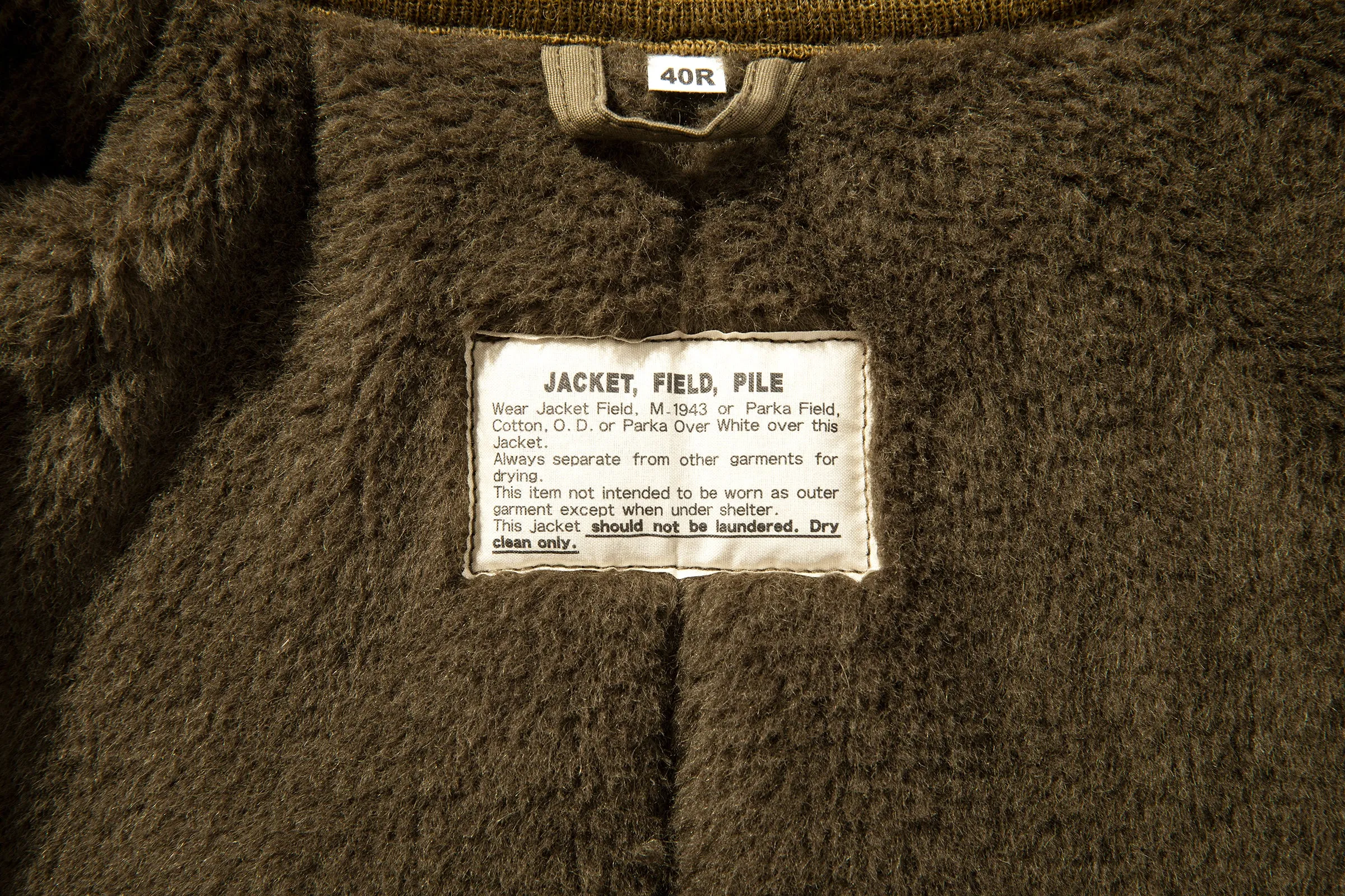 JACKET, FIELD, PILE, O.D. sold by The Real McCoy's product image thumbnail 3