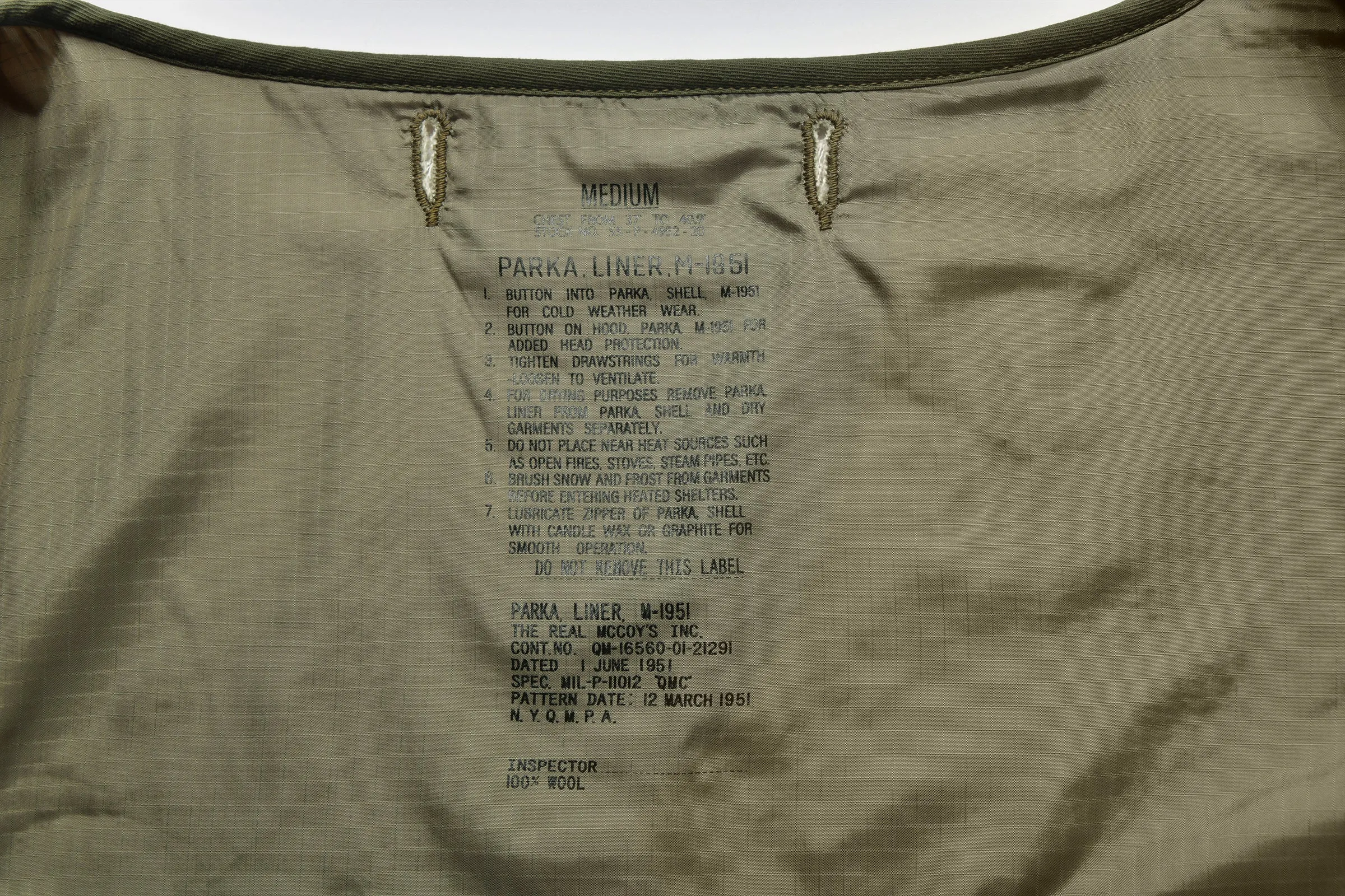 PARKA, LINER, M-1951 sold by The Real McCoy's product image thumbnail 4