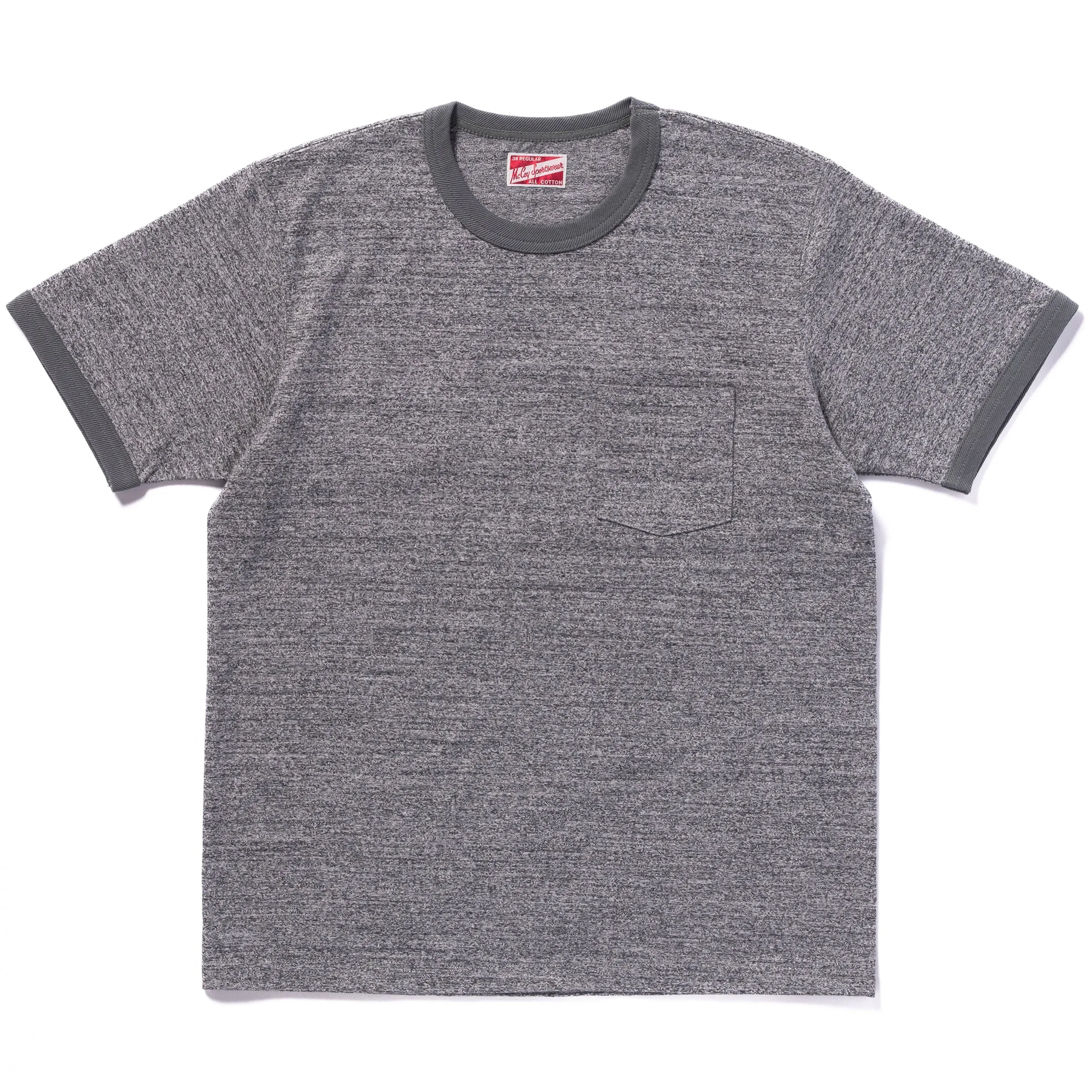 POCKET TEE / HEATHER GRAY, RINGER sold by The Real McCoy's