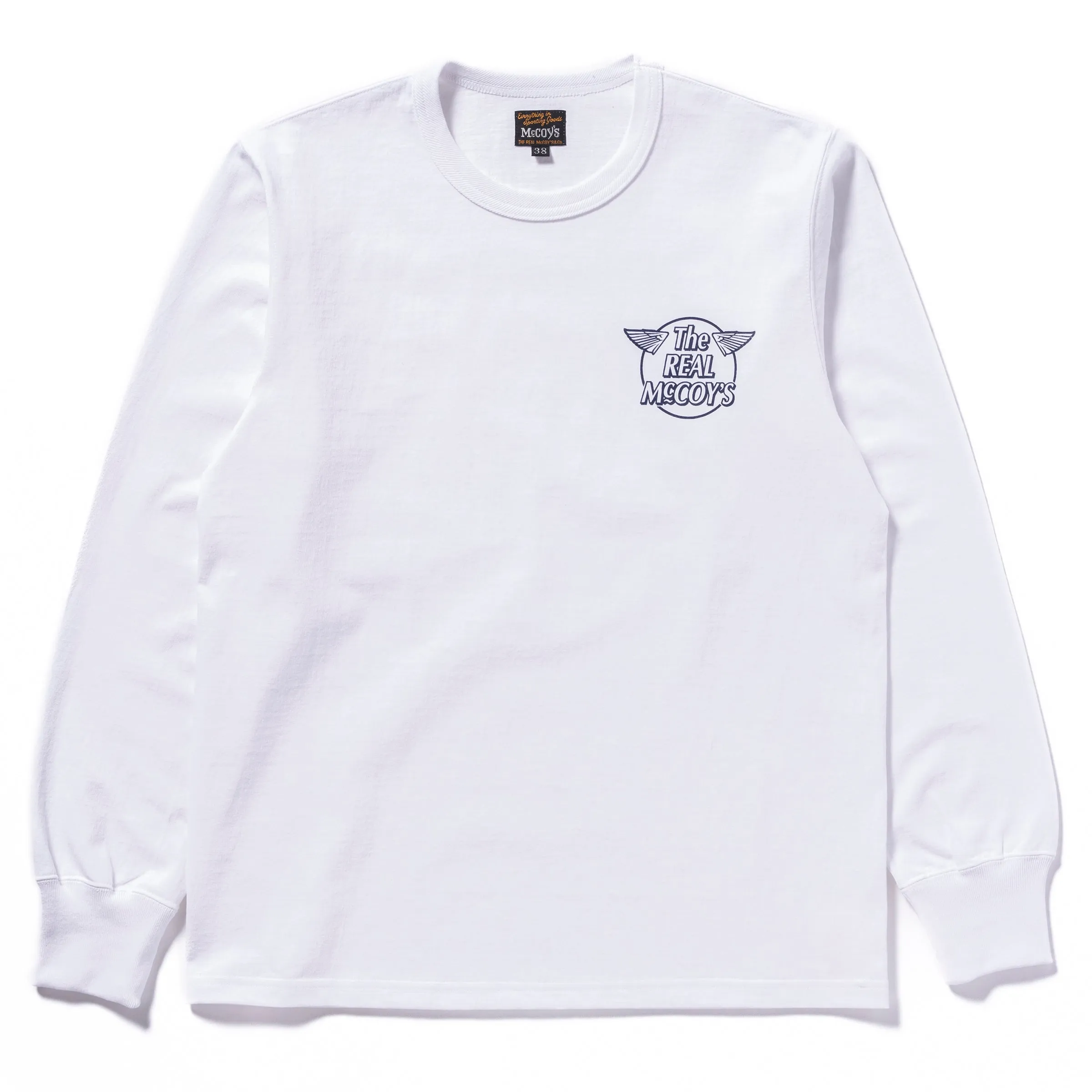 THE REAL McCOY'S LOGO TEE L/S ‘WHITE LOGO’ sold by The Real McCoy's