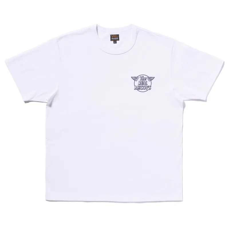 THE REAL McCOY'S LOGO TEE S/S ‘WHITE LOGO’ sold by The Real McCoy's