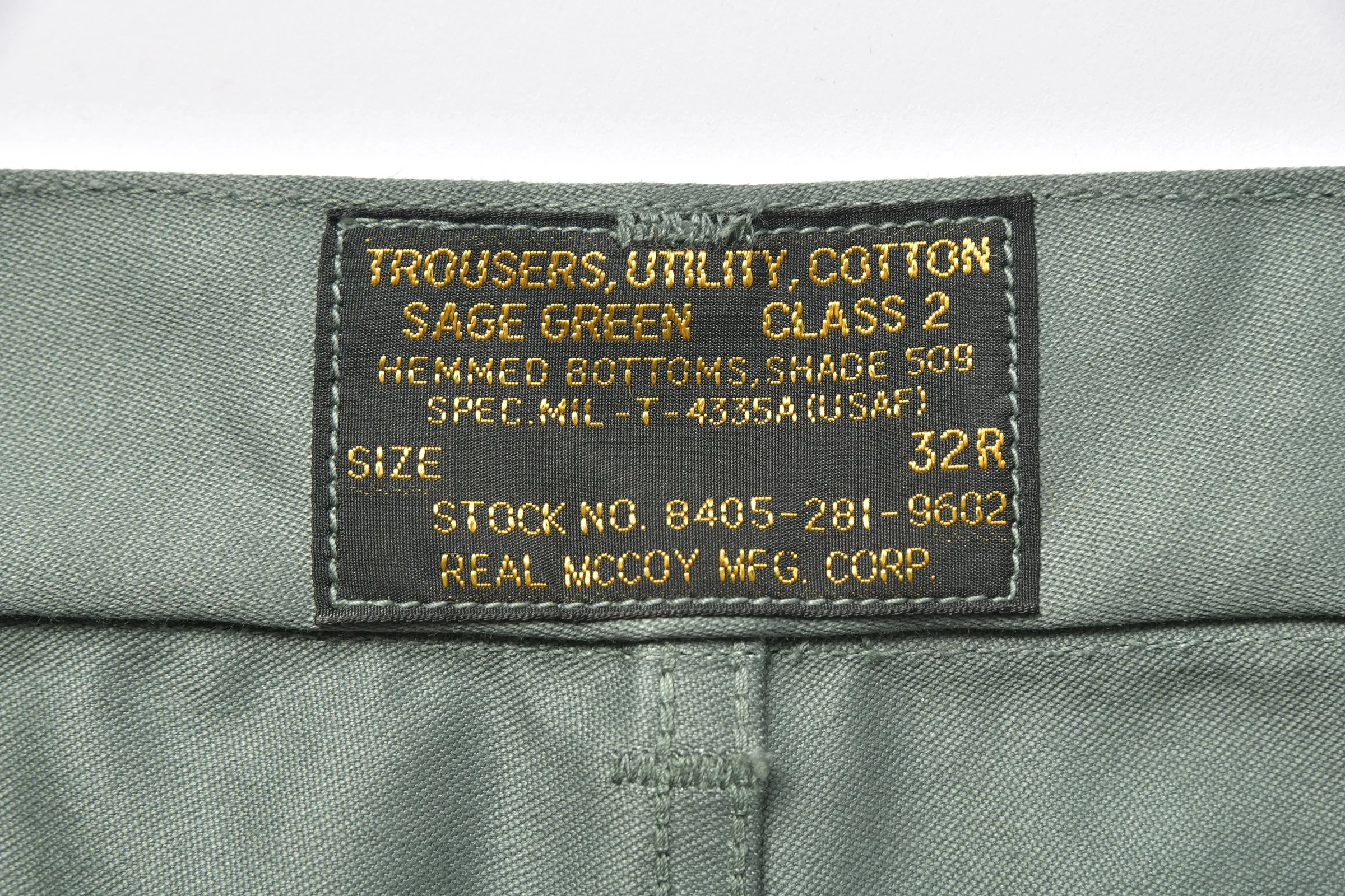 TROUSERS, UTILITY, COTTON / USAF SAGE GREEN sold by The Real McCoy's product image thumbnail 4