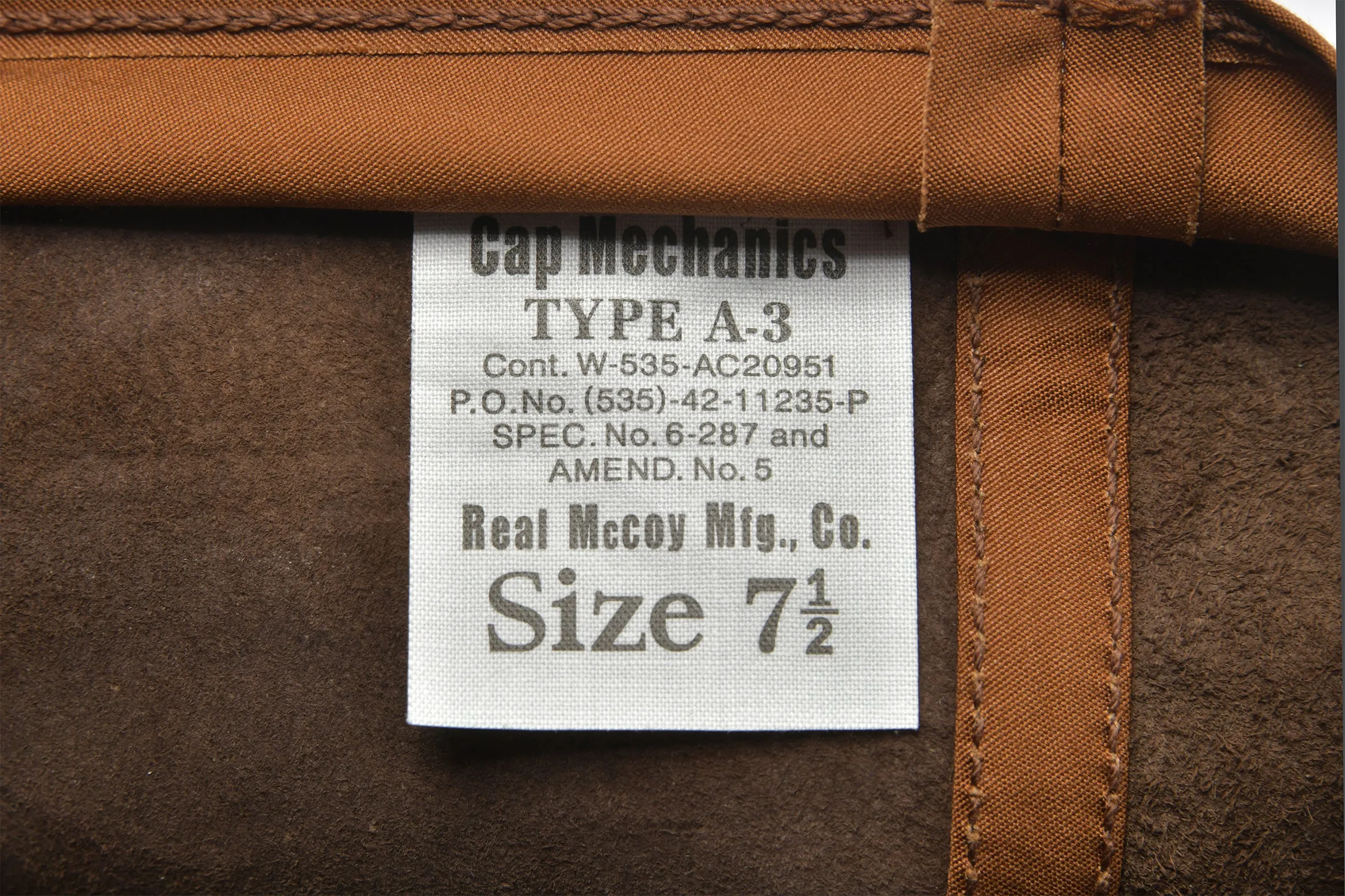 TYPE A-3 CAP / HORSEHIDE sold by The Real McCoy's product image thumbnail 3