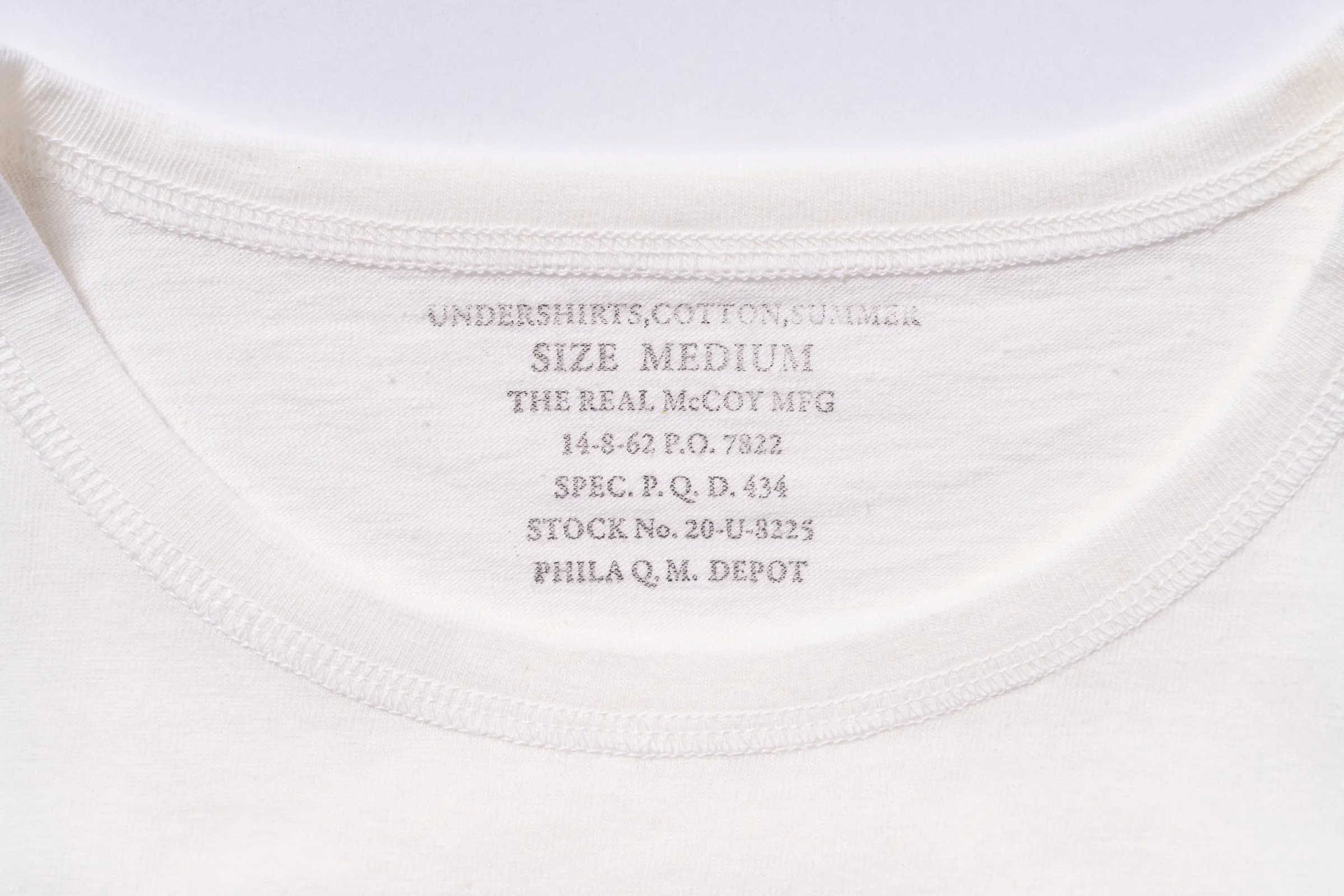 UNDERSHIRT, COTTON, SUMMER sold by The Real McCoy's product image thumbnail 4