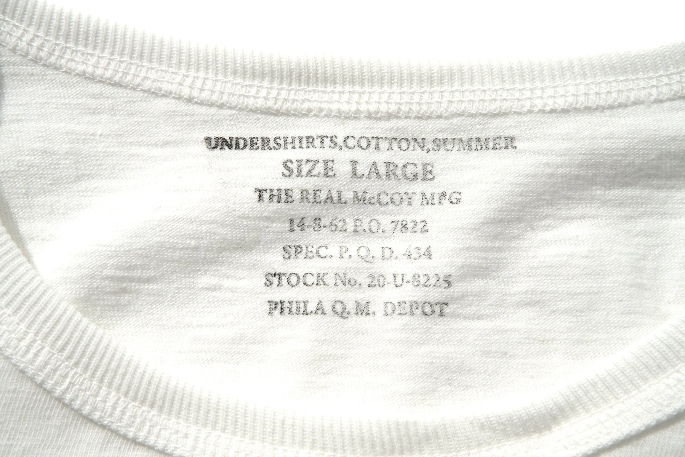 UNDERSHIRTS, COTTON, SUMMER sold by The Real McCoy's product image thumbnail 3