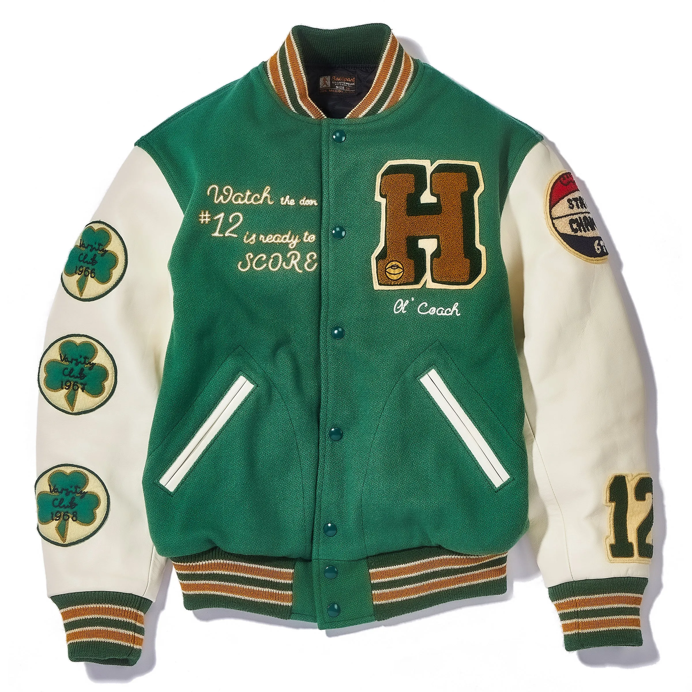 WOOL VARSITY JACKET / SHAMROCKS sold by The Real McCoy's