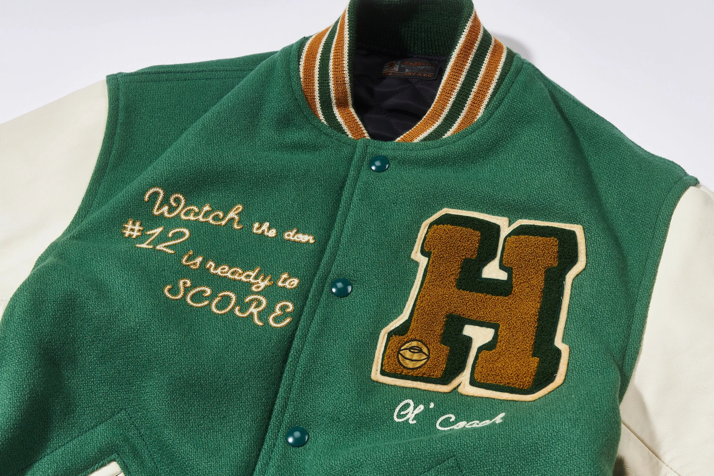 WOOL VARSITY JACKET / SHAMROCKS sold by The Real McCoy's product image thumbnail 5
