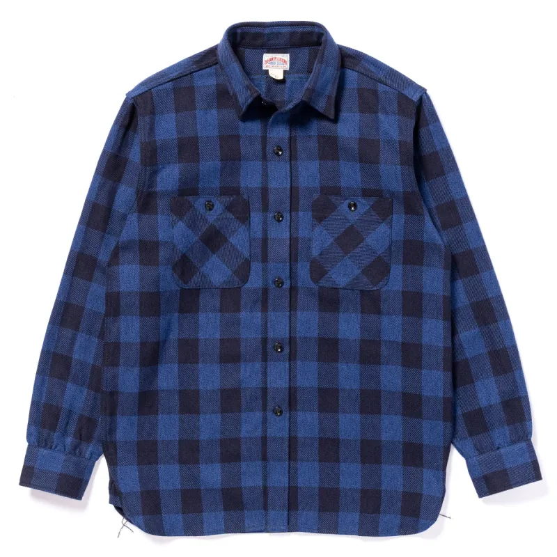 8HU TWISTED-YARN BUFFALO CHECK FLANNEL SHIRT sold by The Real McCoy's