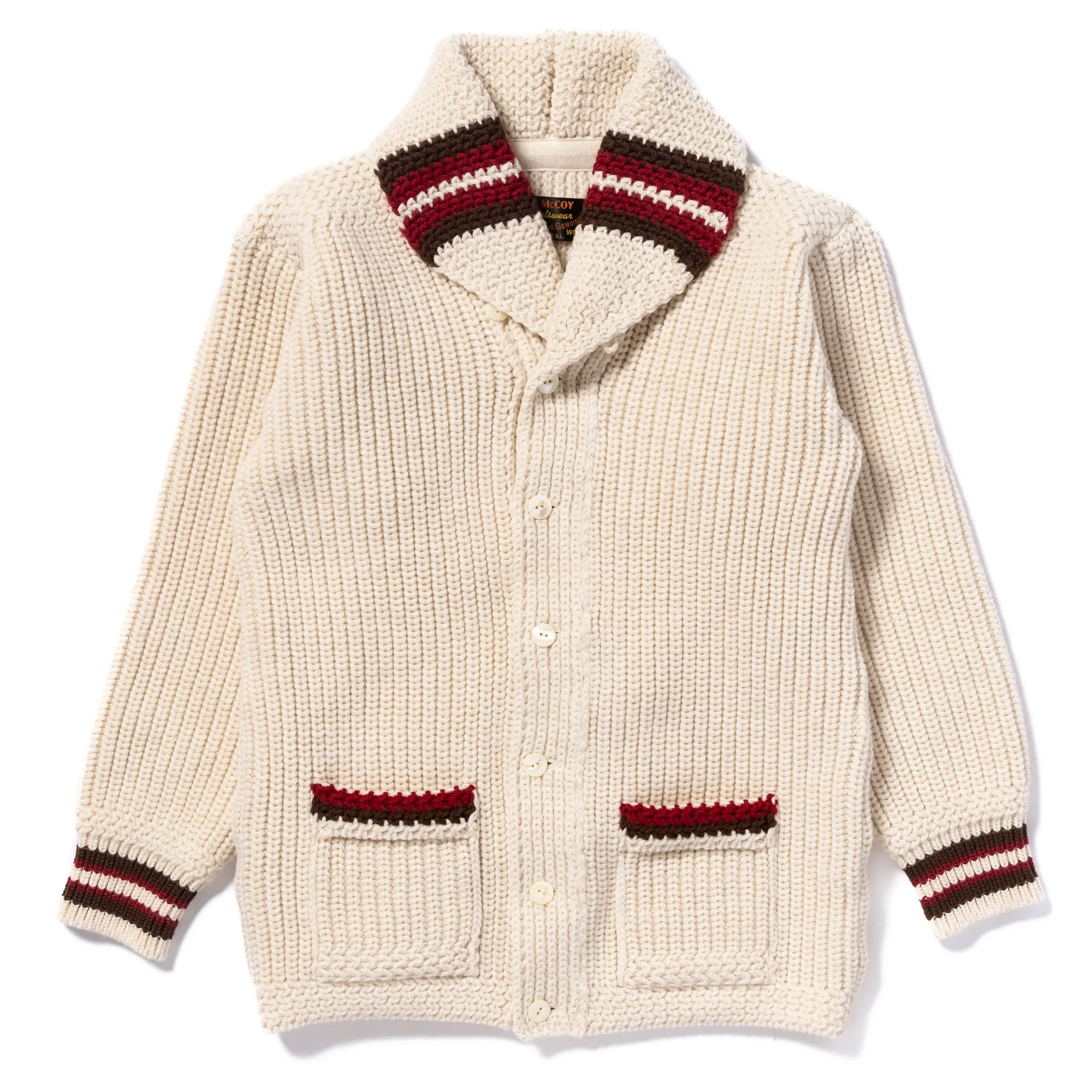 STRIPED SHAWL COLLAR CARDIGAN sold by The Real McCoy's