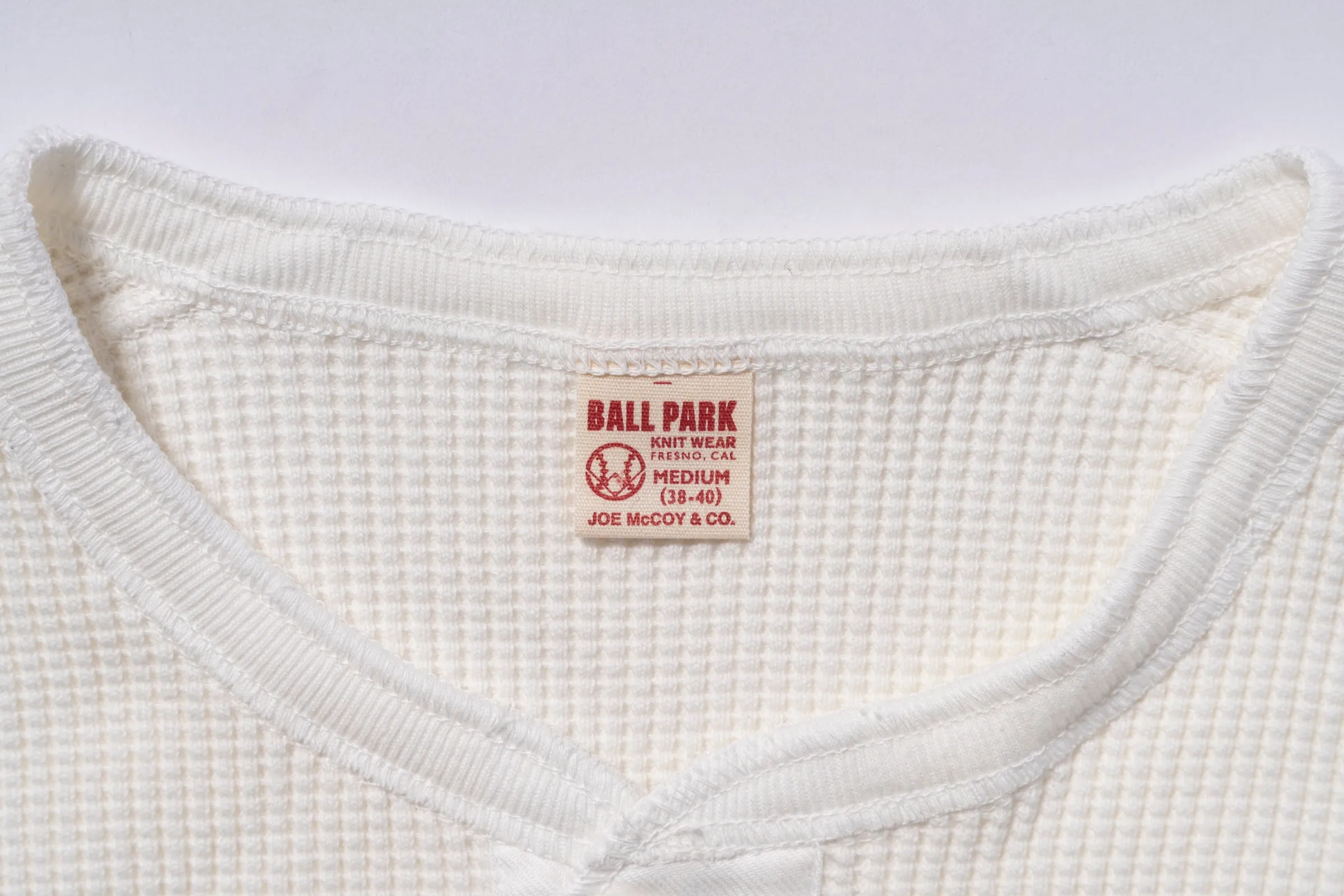 WAFFLE THERMAL HENLEY UNDERSHIRT L/S sold by The Real McCoy's product image thumbnail 4