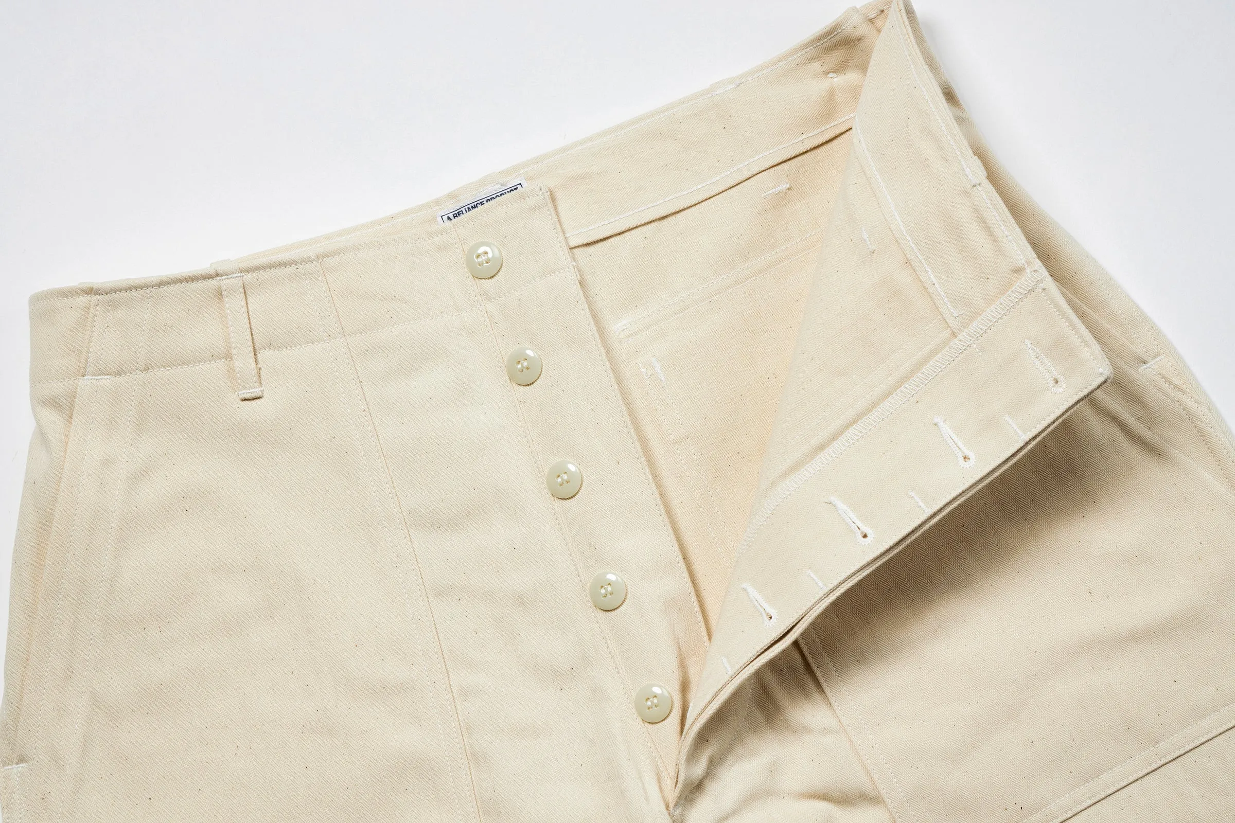 UTILITY TROUSERS / WHITE HBT sold by The Real McCoy's product image thumbnail 4