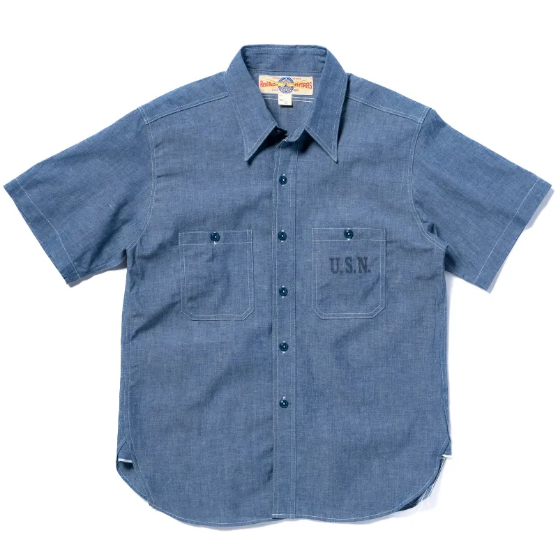 U.S. NAVY CHAMBRAY SHIRT S/S (MODIFY) / USN sold by The Real McCoy's