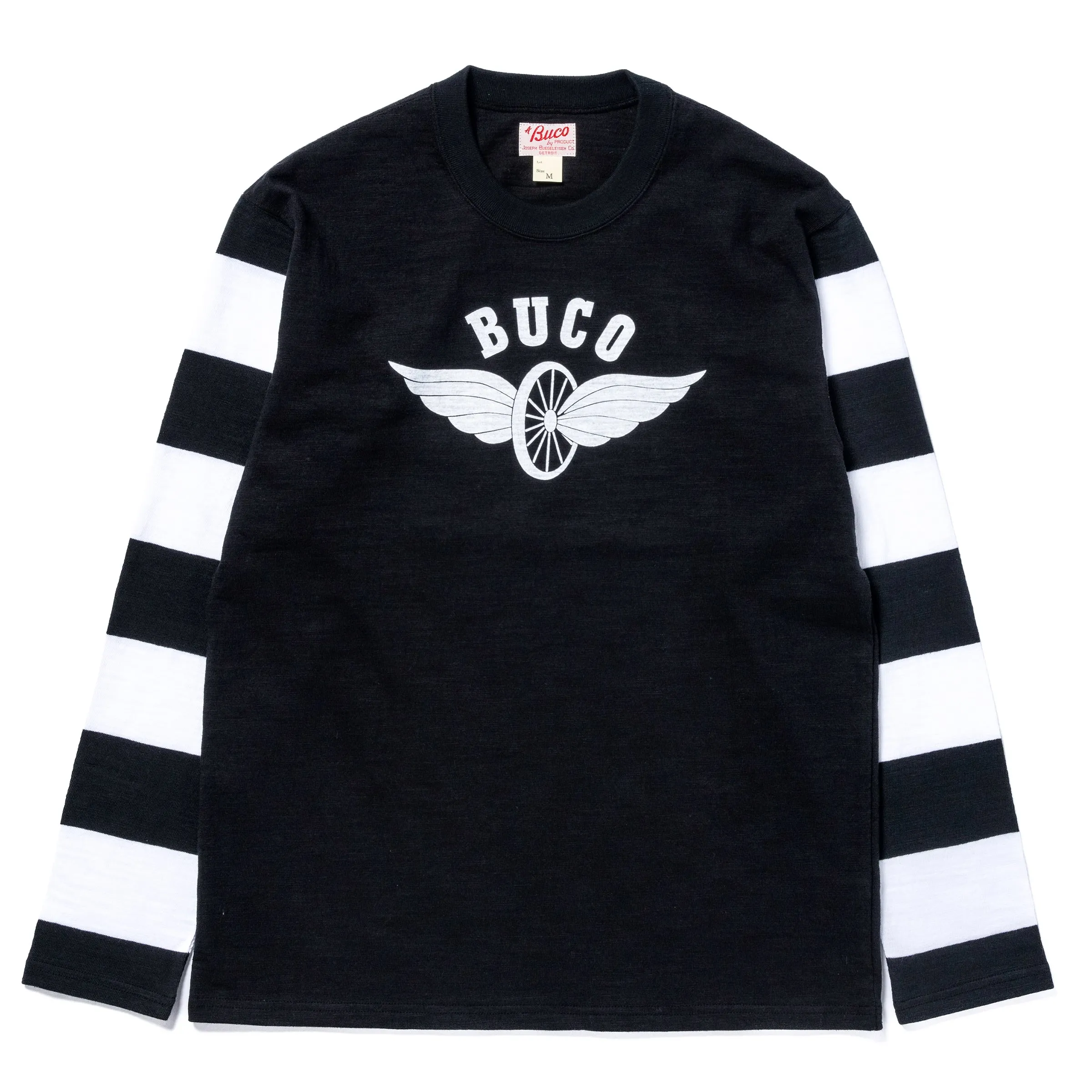 BUCO STRIPED SLEEVE TEE / FLYING WHEEL sold by The Real McCoy's