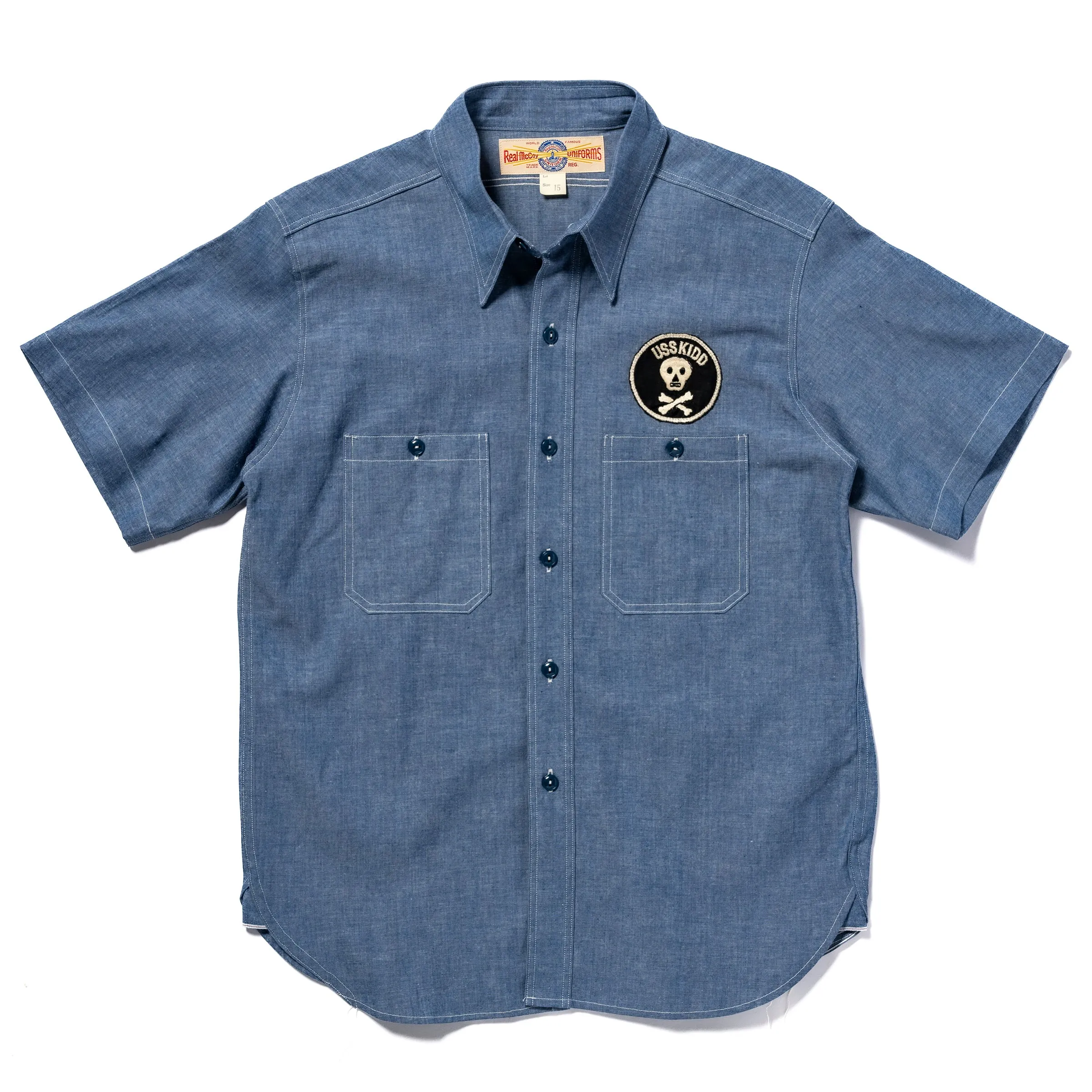 U.S. NAVY CHAMBRAY SHIRT / USS KIDD sold by The Real McCoy's