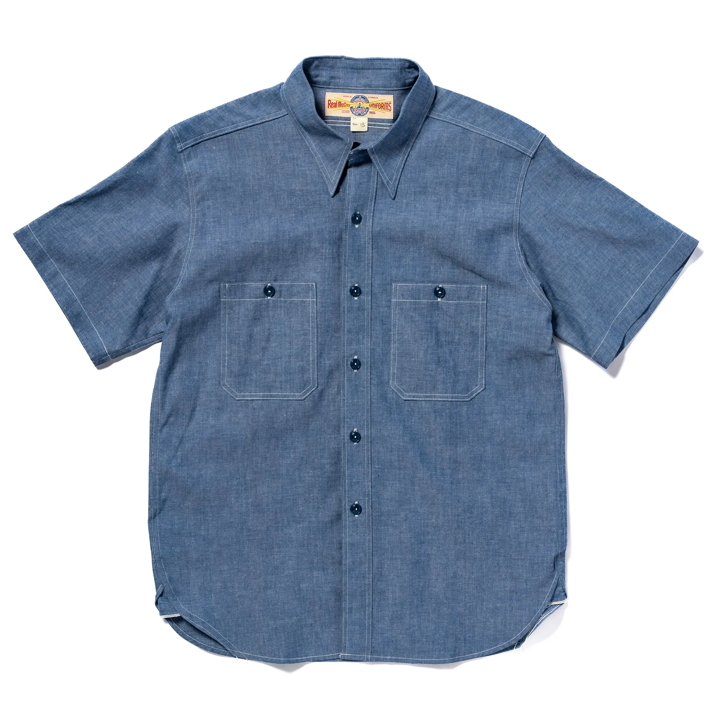 U.S. NAVY CHAMBRAY SHIRT S/S (MODIFY) sold by The Real McCoy's product image thumbnail 2