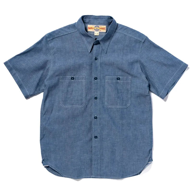 U.S. NAVY CHAMBRAY SHIRT S/S (MODIFY) sold by The Real McCoy's