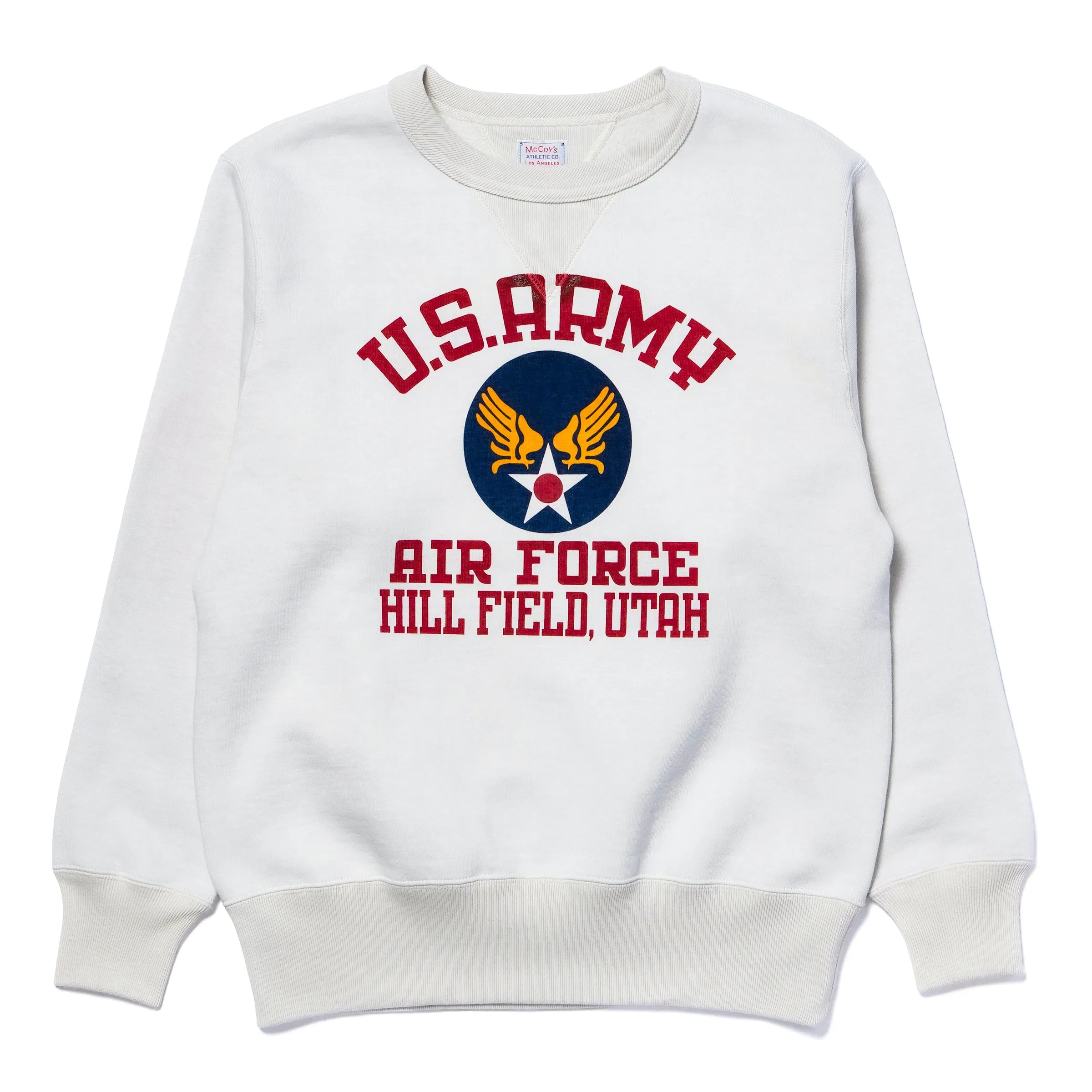 MILITARY PRINT SWEATSHIRT / U.S. ARMY AIR FORCE, HILL FIELD sold by The Real McCoy's